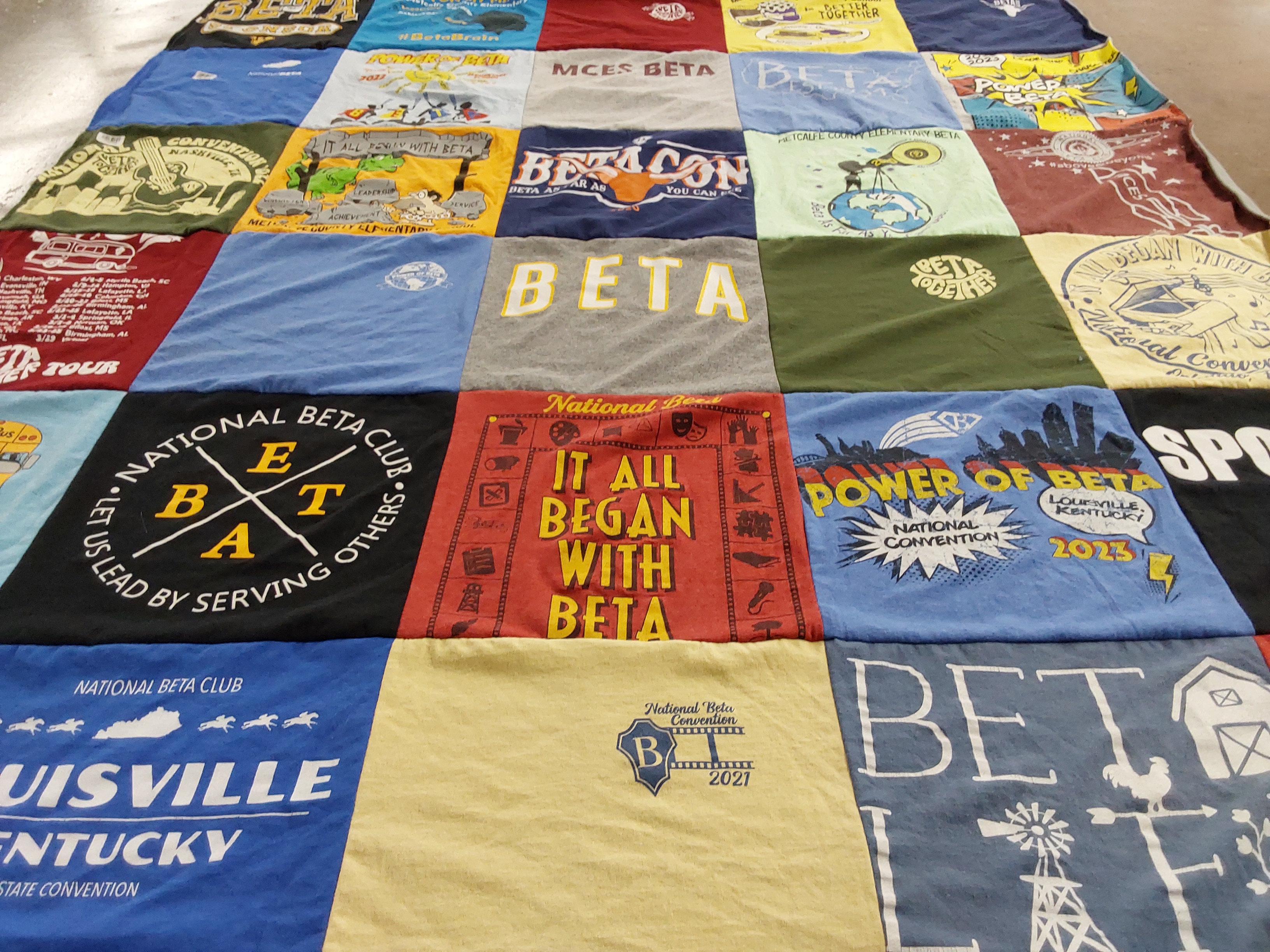 T-shirt quilt with leadership, community service themes by Nikki from KY