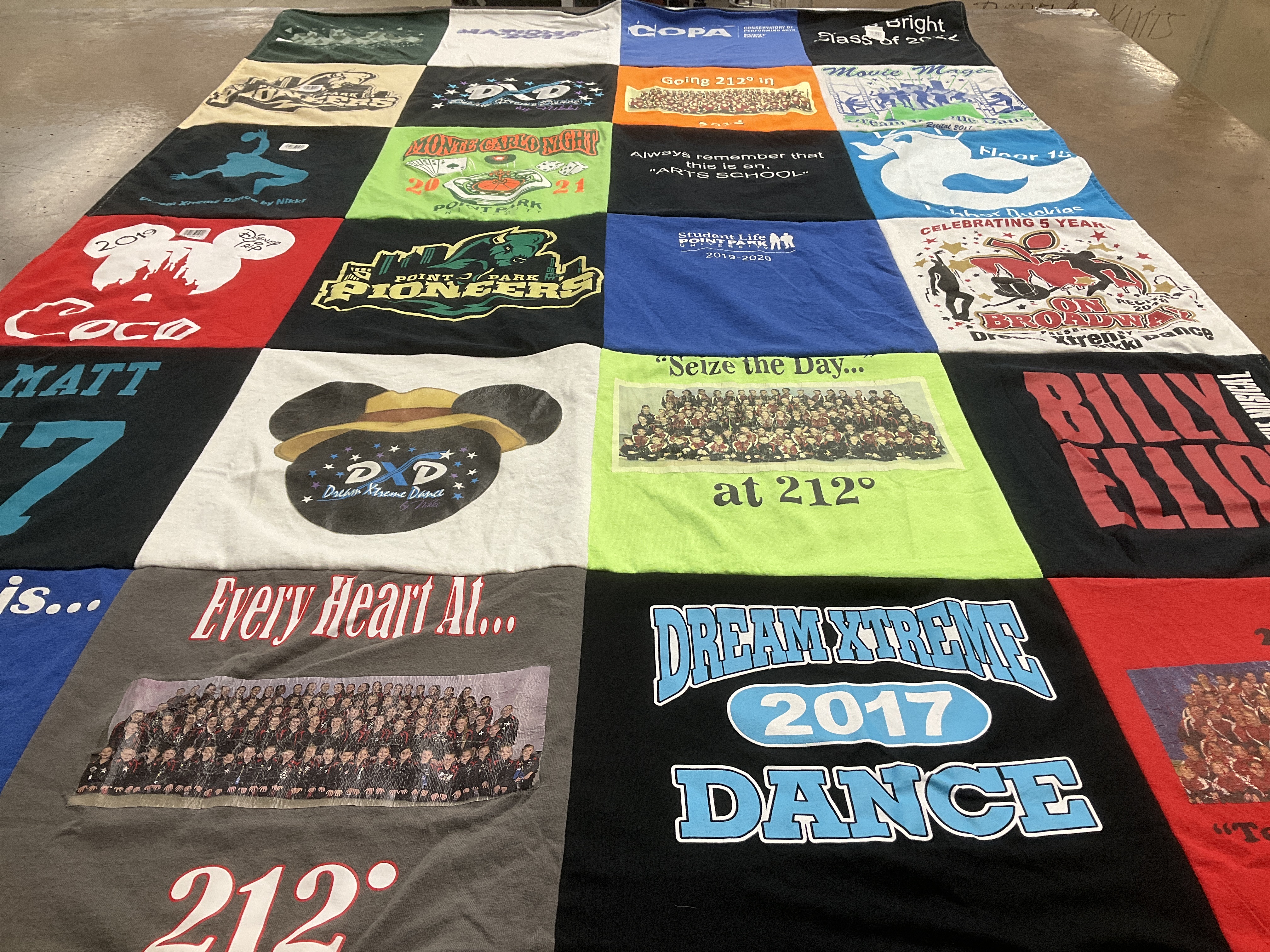 T-shirt quilt from point park university by Patty from NJ