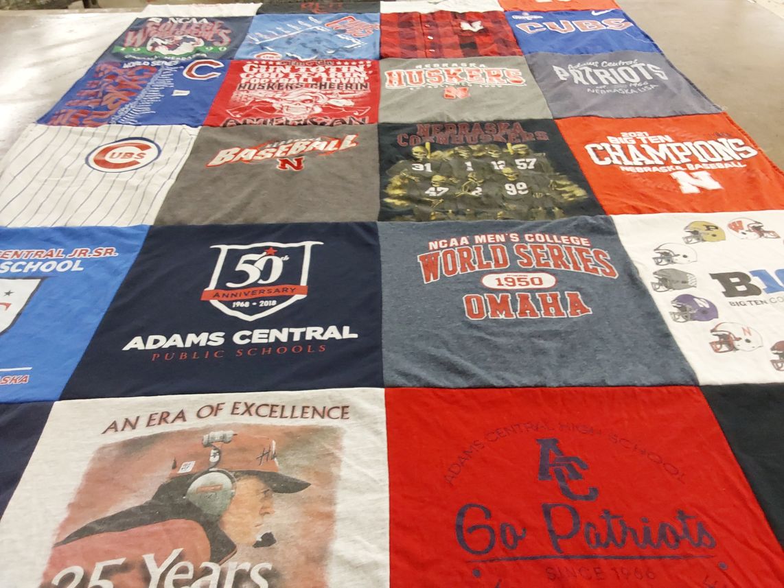 T-shirt quilt featuring nebraska huskers, chicago cubs by Tammy from AZ