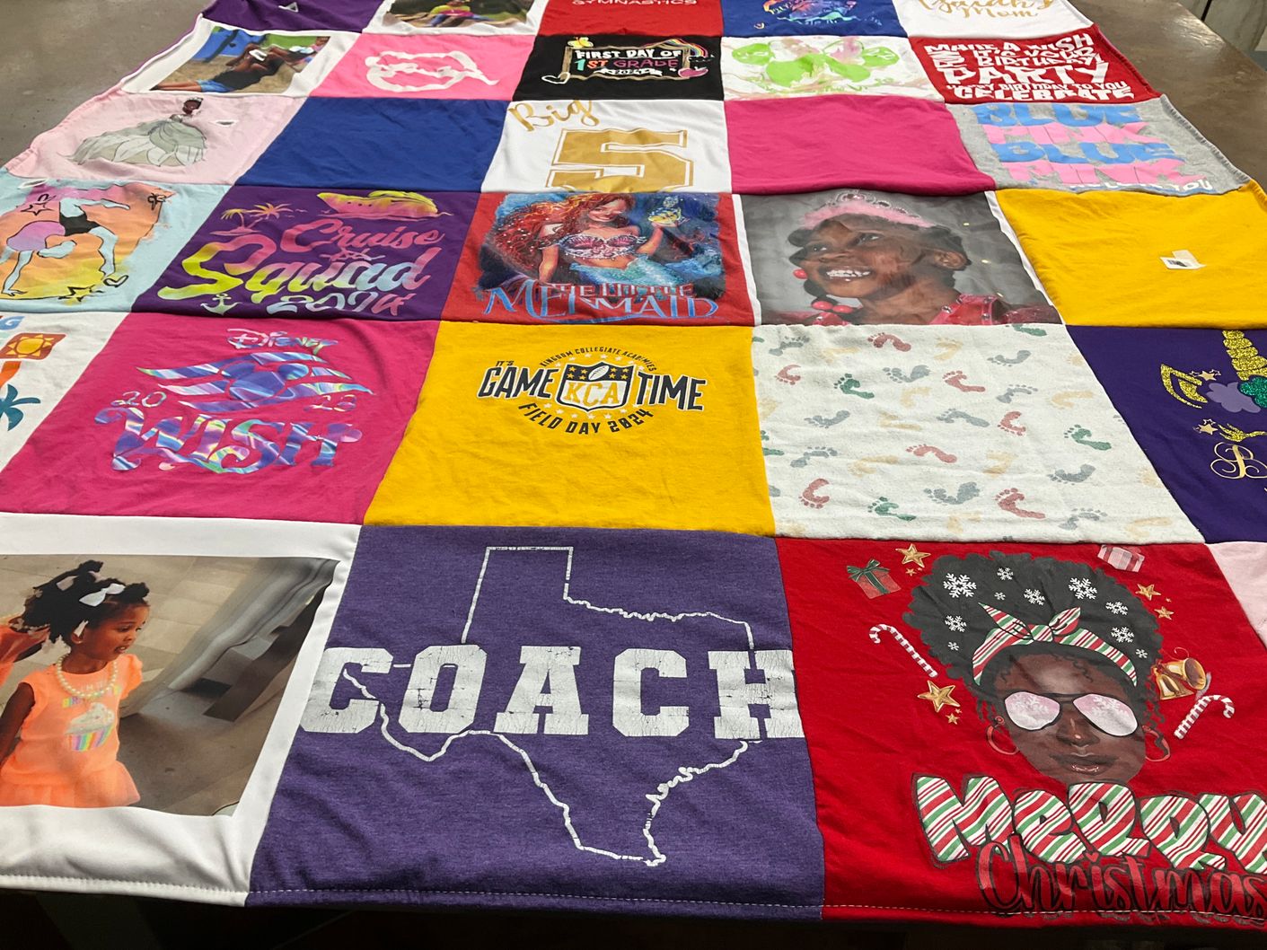 T-shirt quilt with disney, celebrations themes by Antoinette from TX