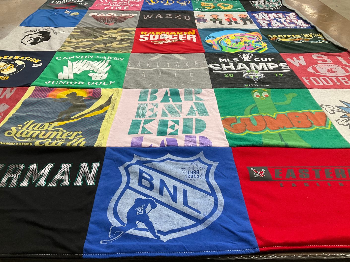 T-shirt quilt featuring eastern eagles by PATRICIA from WA