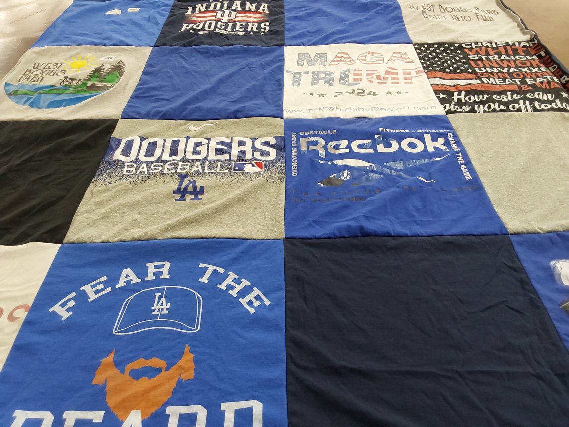 T-shirt quilt featuring los angeles dodgers by Sheryl from IN