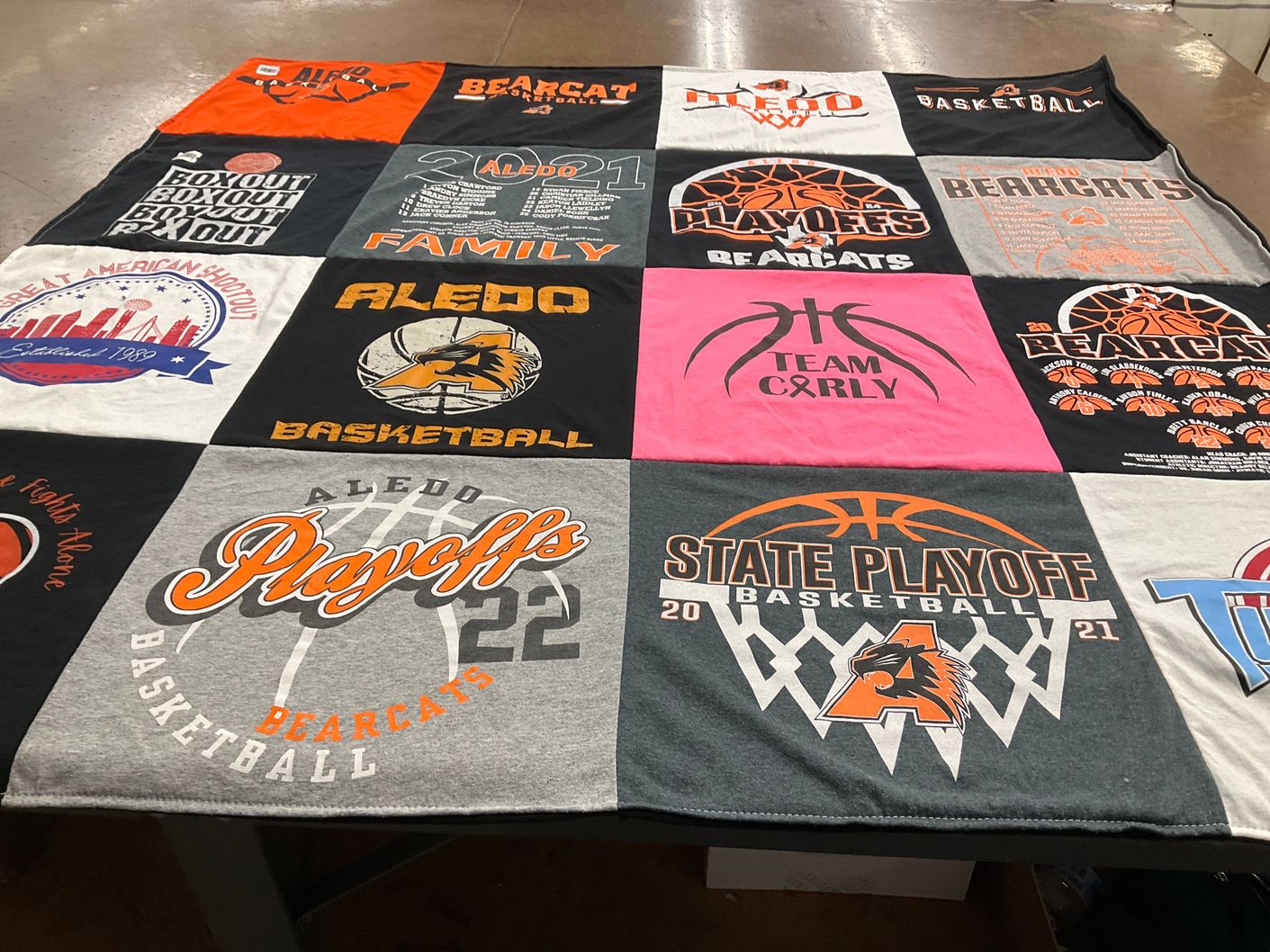 T-shirt quilt featuring alelo bearcats basketball by Amy from TX
