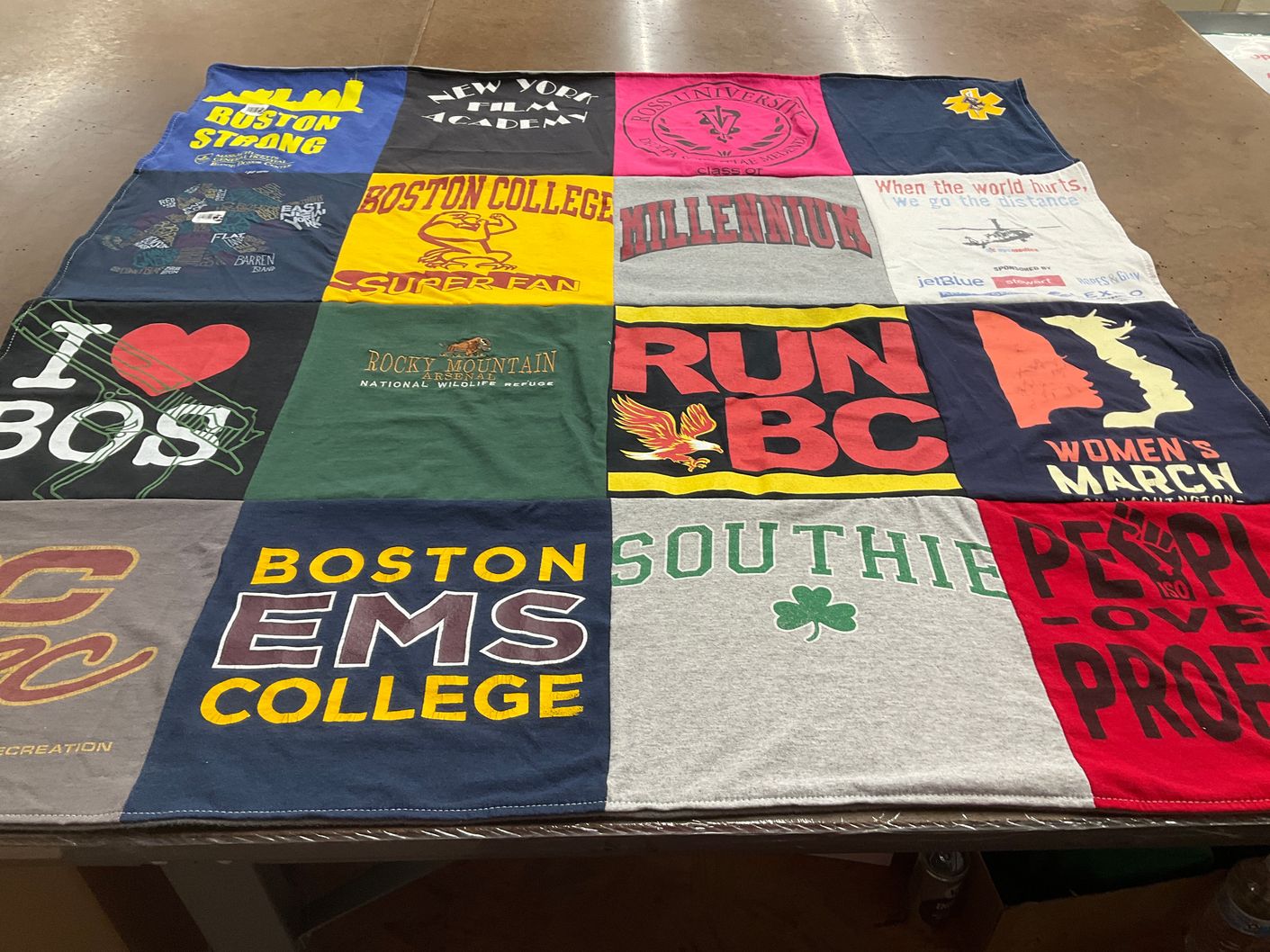 T-shirt quilt featuring boston college by Suji from NY