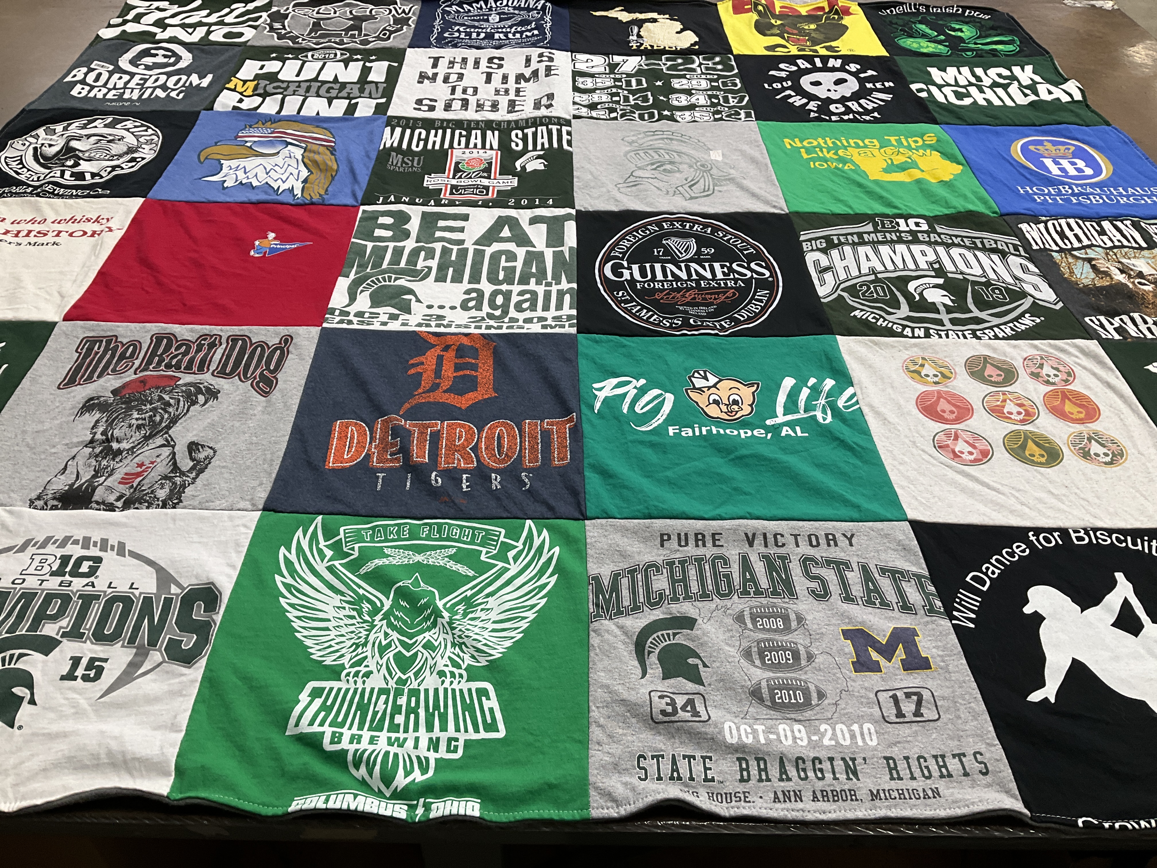 T-shirt quilt from michigan state university by Andrea from MI