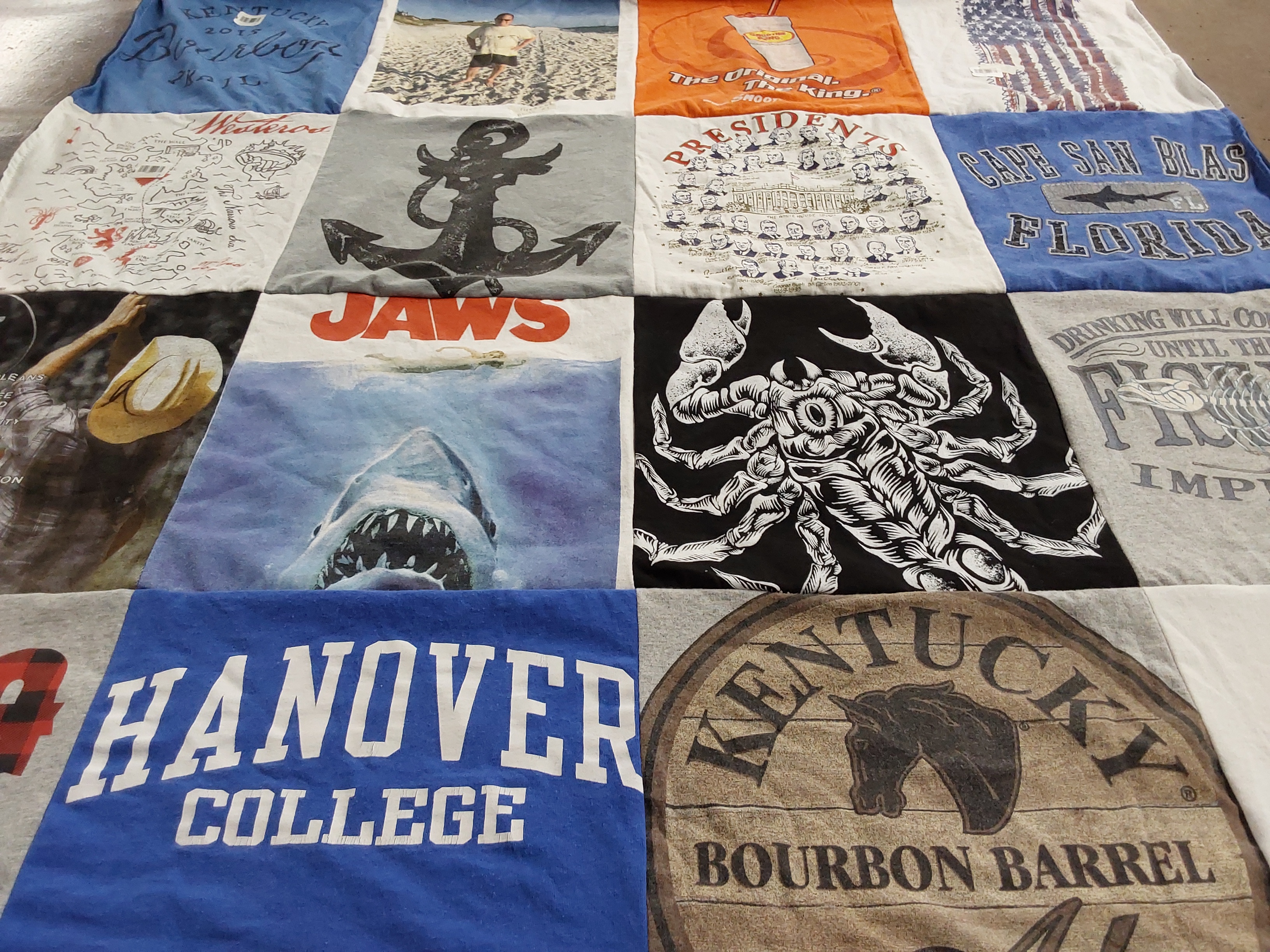 T-shirt quilt from hanover college by Beth from OH