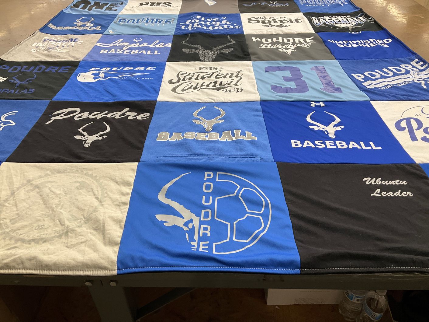 T-shirt quilt featuring poudre baseball by Max from CO