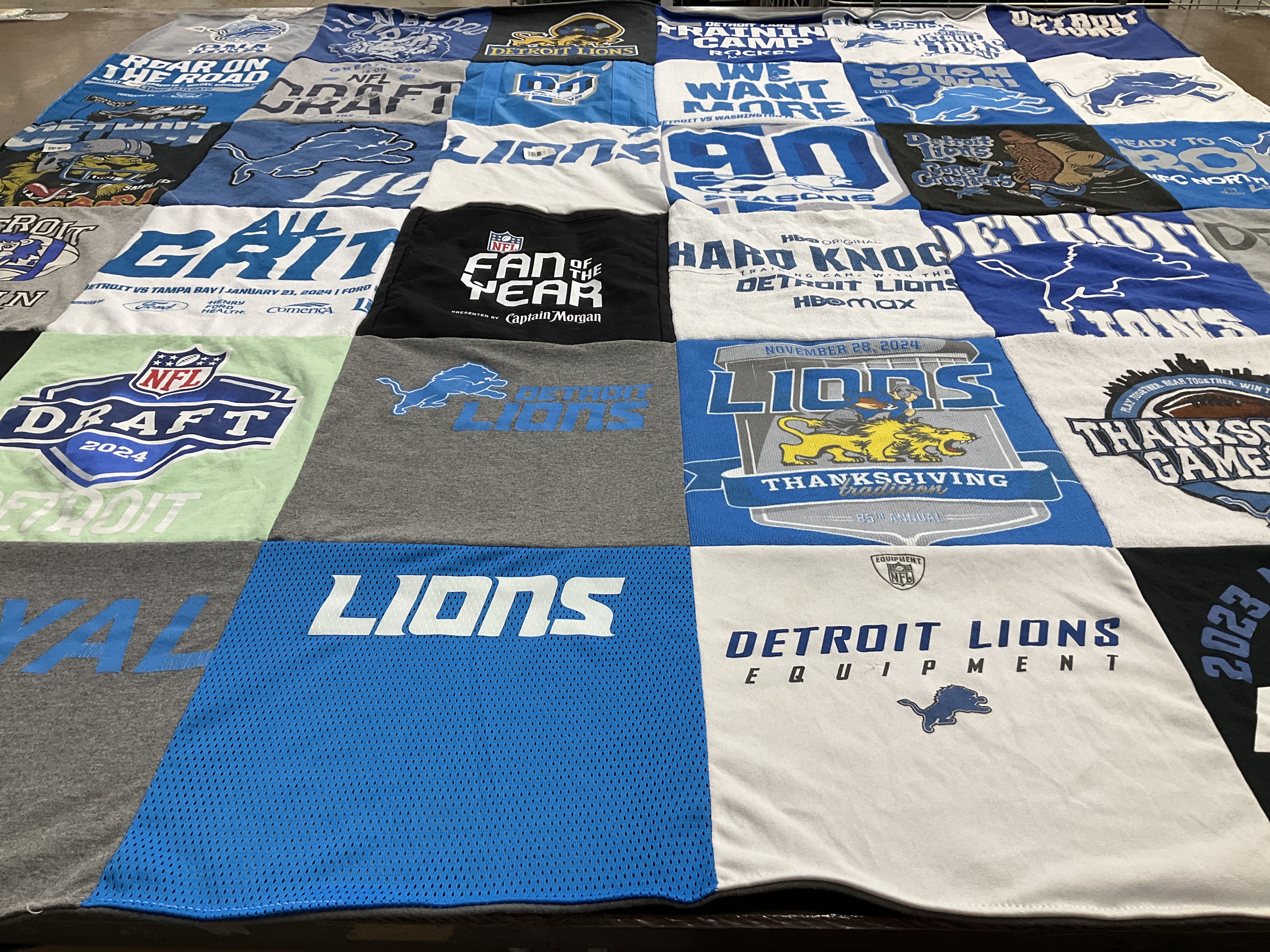 T-shirt quilt featuring detroit lions by Polly from MI