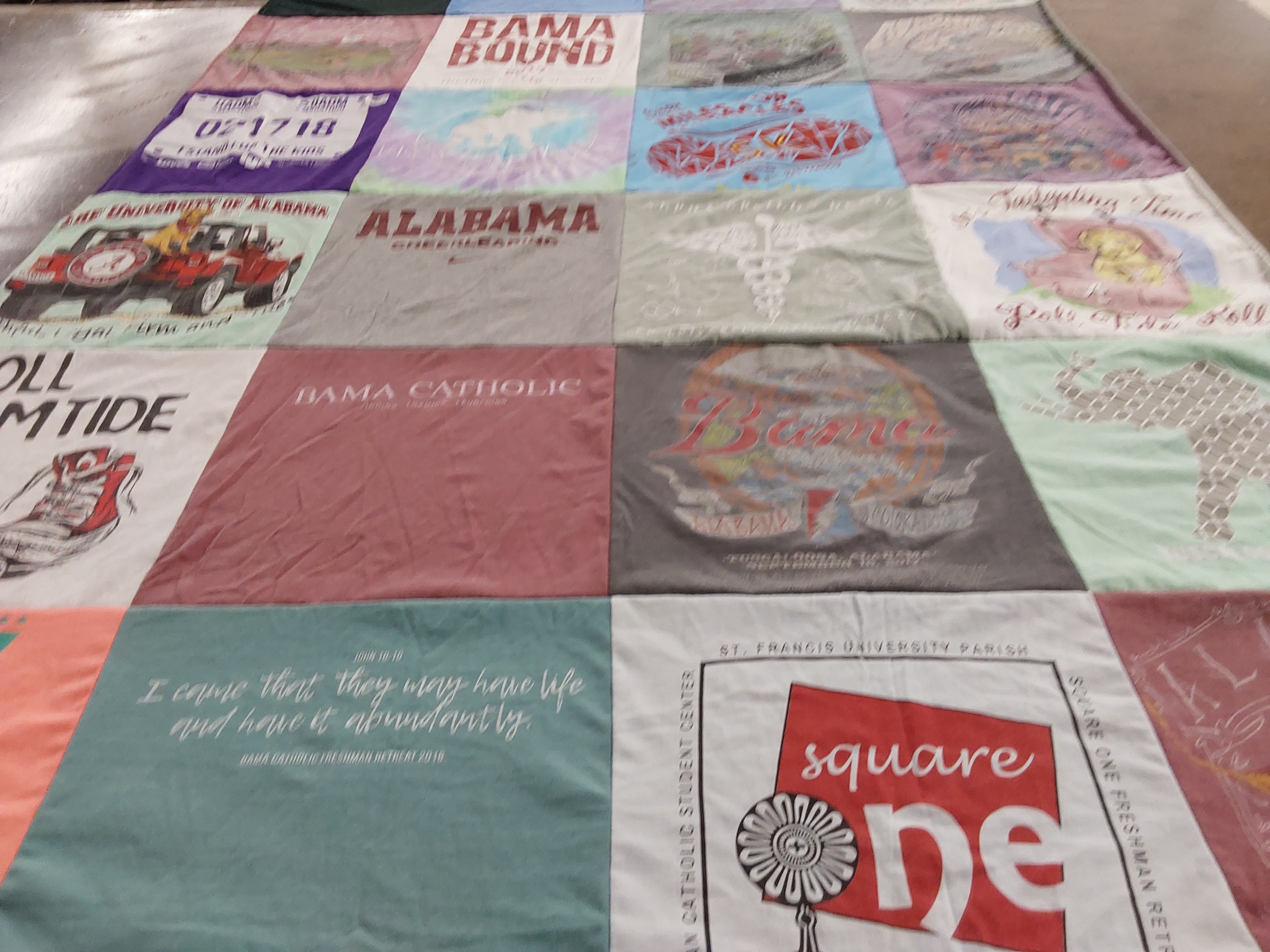 T-shirt quilt featuring alabama crimson tide by Lauren from TX