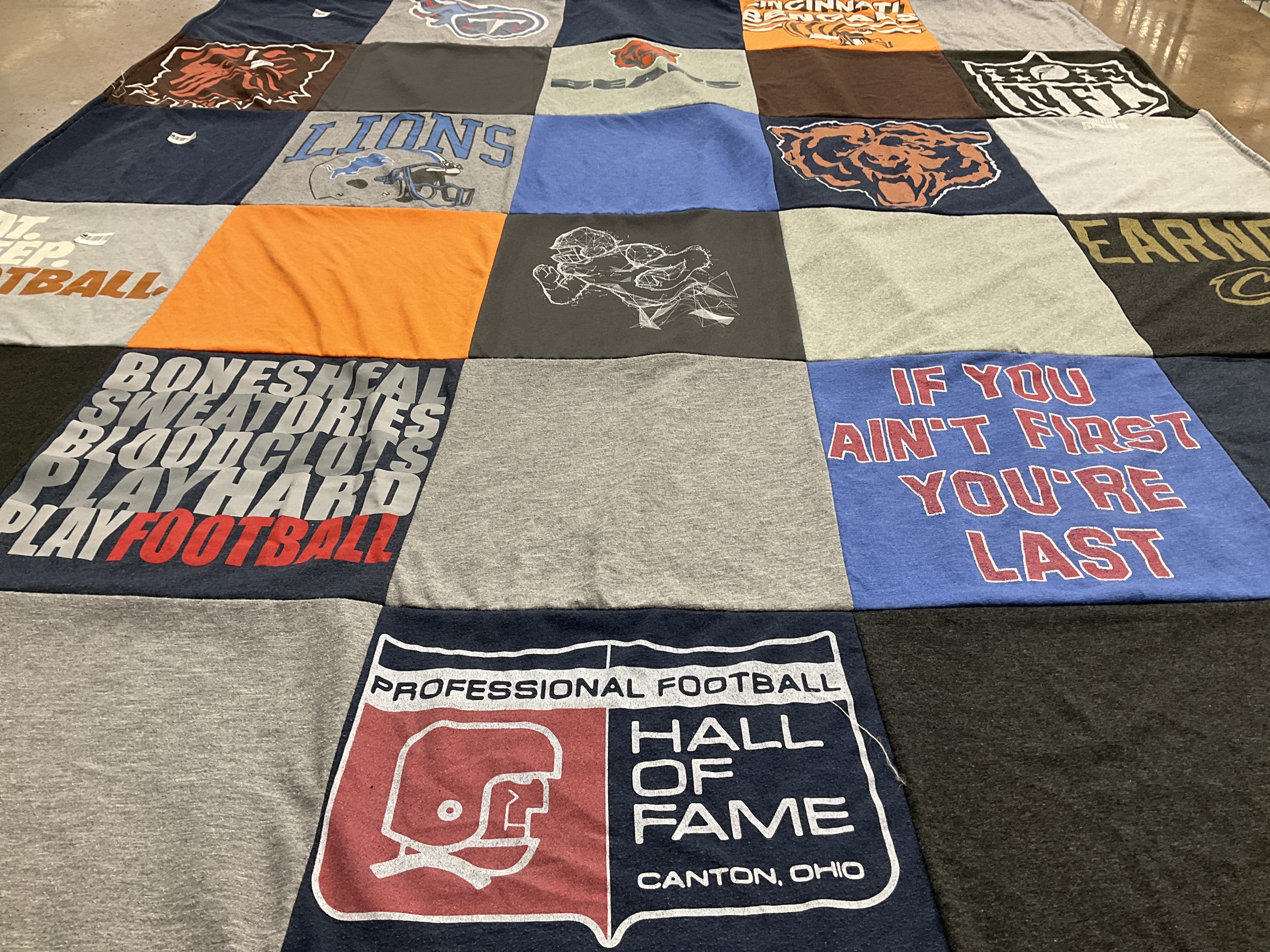 T-shirt quilt featuring lions by Tiffany from IL
