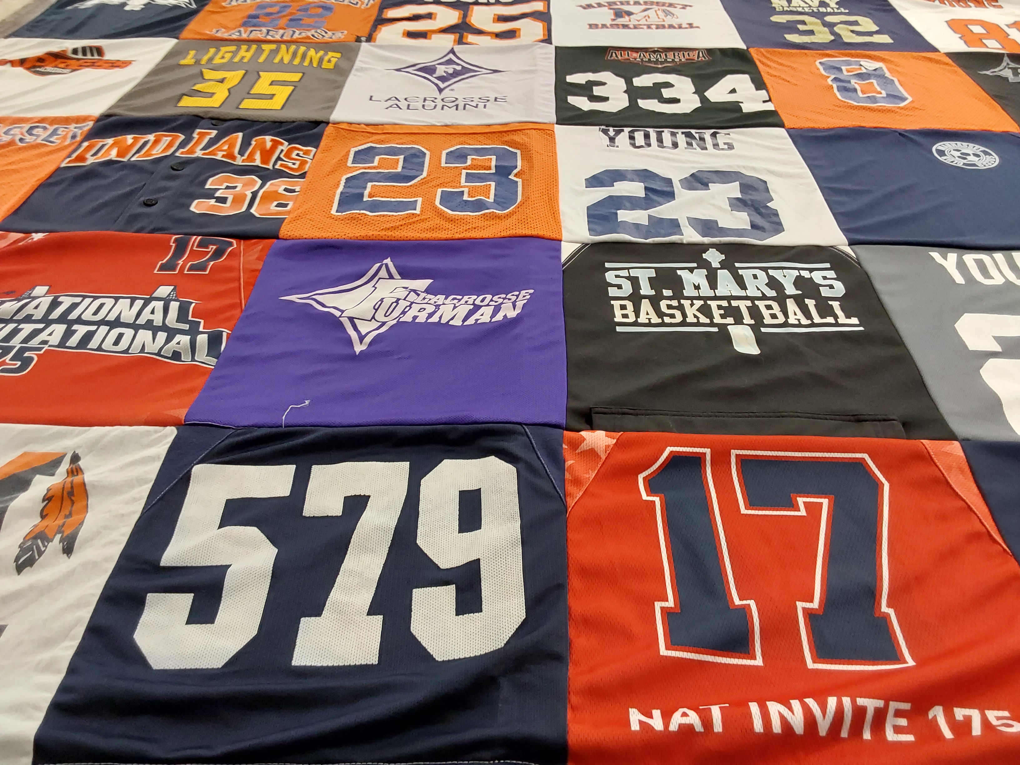 T-shirt quilt from st. mary's university by Kathleen from NY