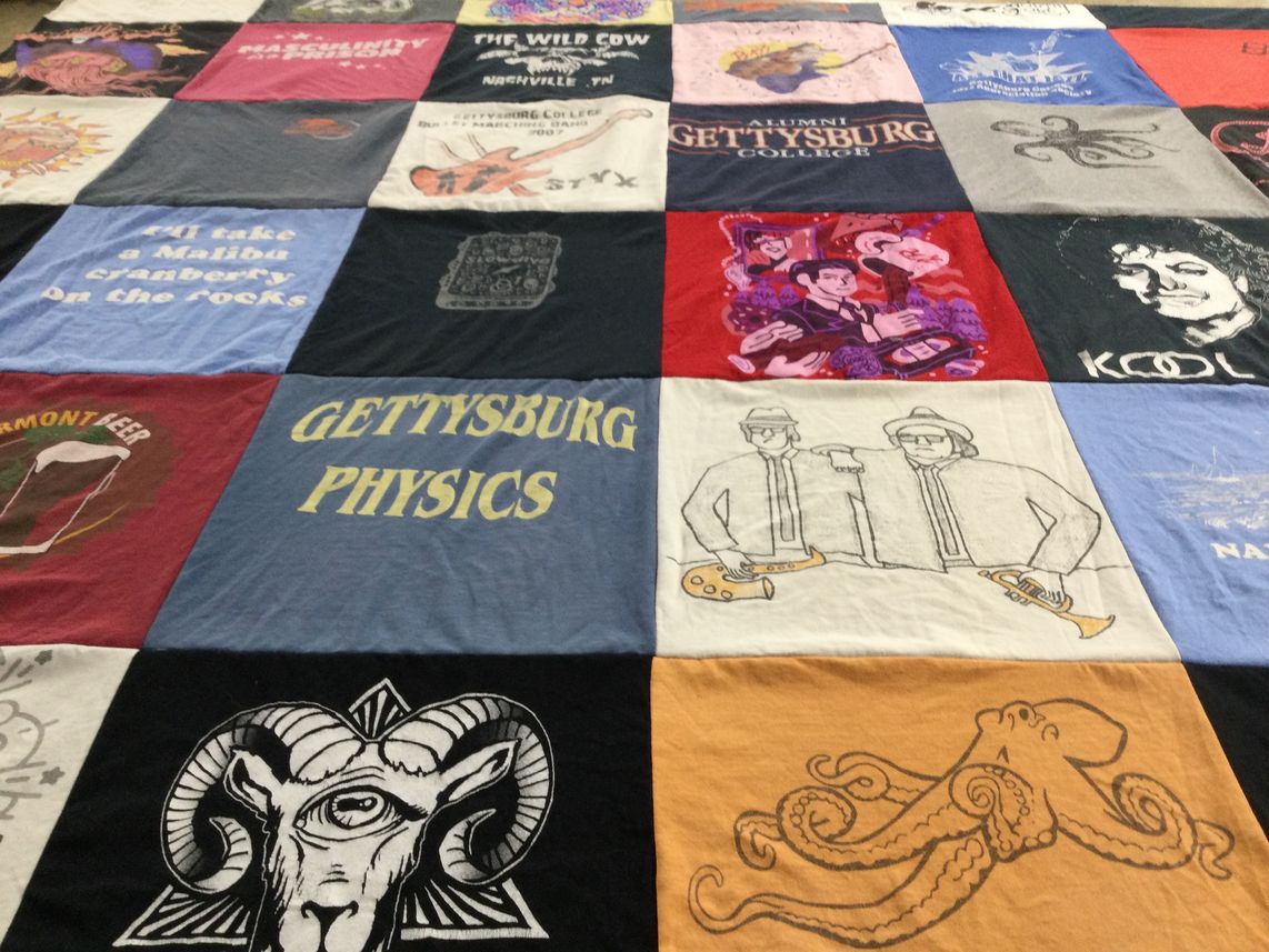 T-shirt quilt from gettysburg college by Brian from NJ
