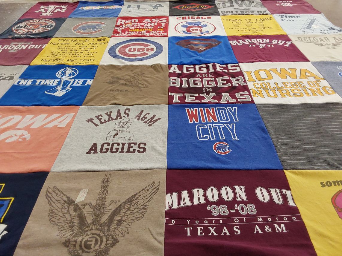 T-shirt quilt featuring chicago cubs by Melissa from TX