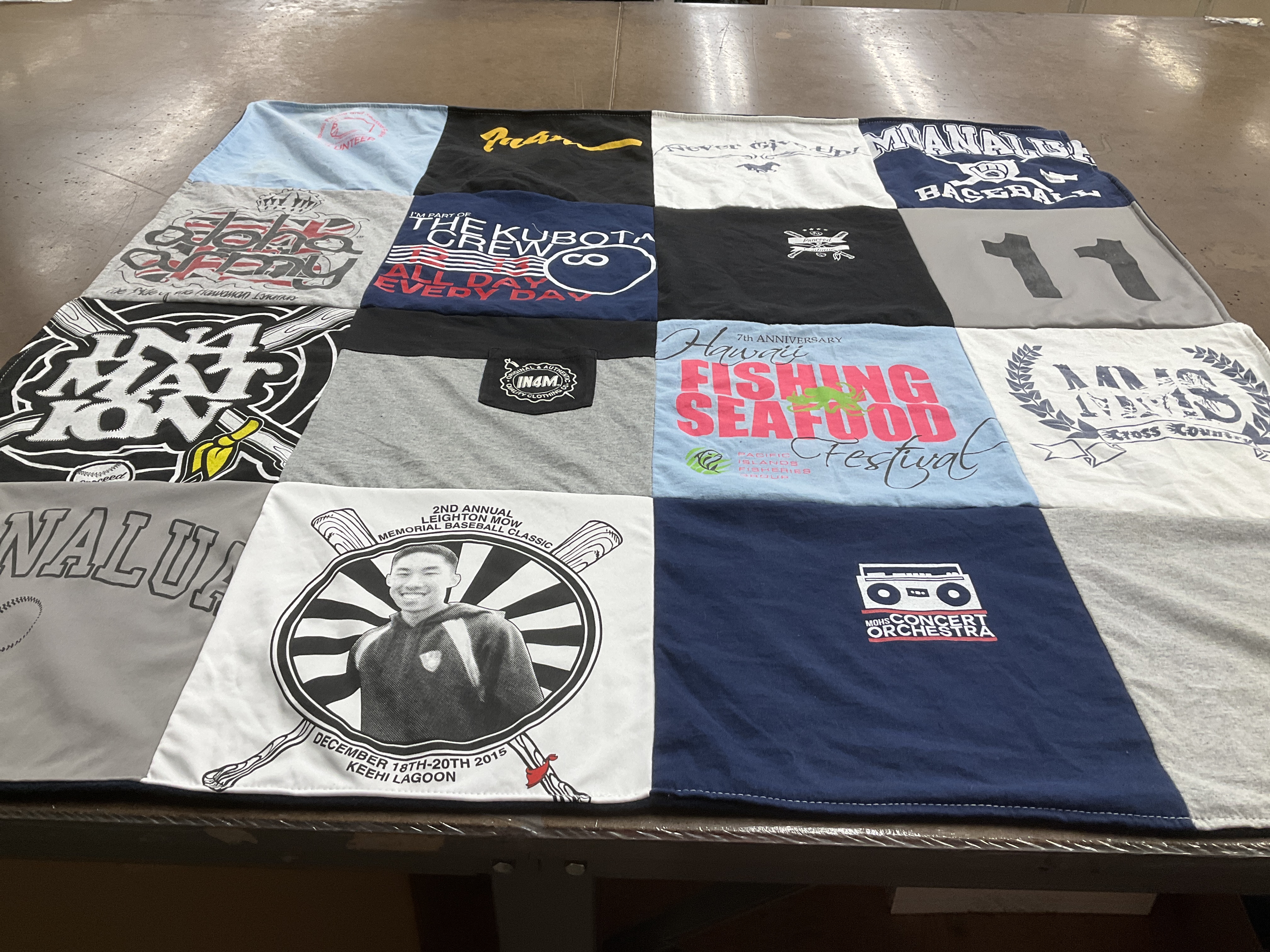 T-shirt quilt featuring moana, baseball by Kim from HI