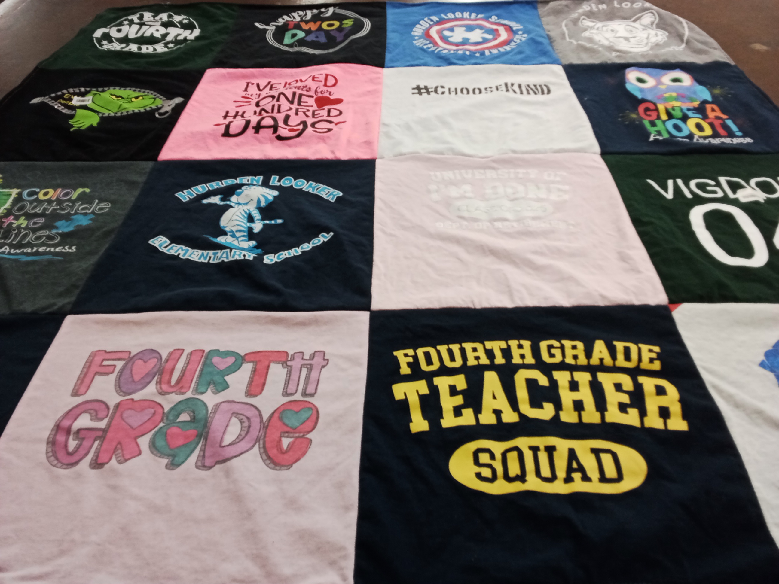 T-shirt quilt from burden looker elementary school, university of paladine by Amanda from NJ