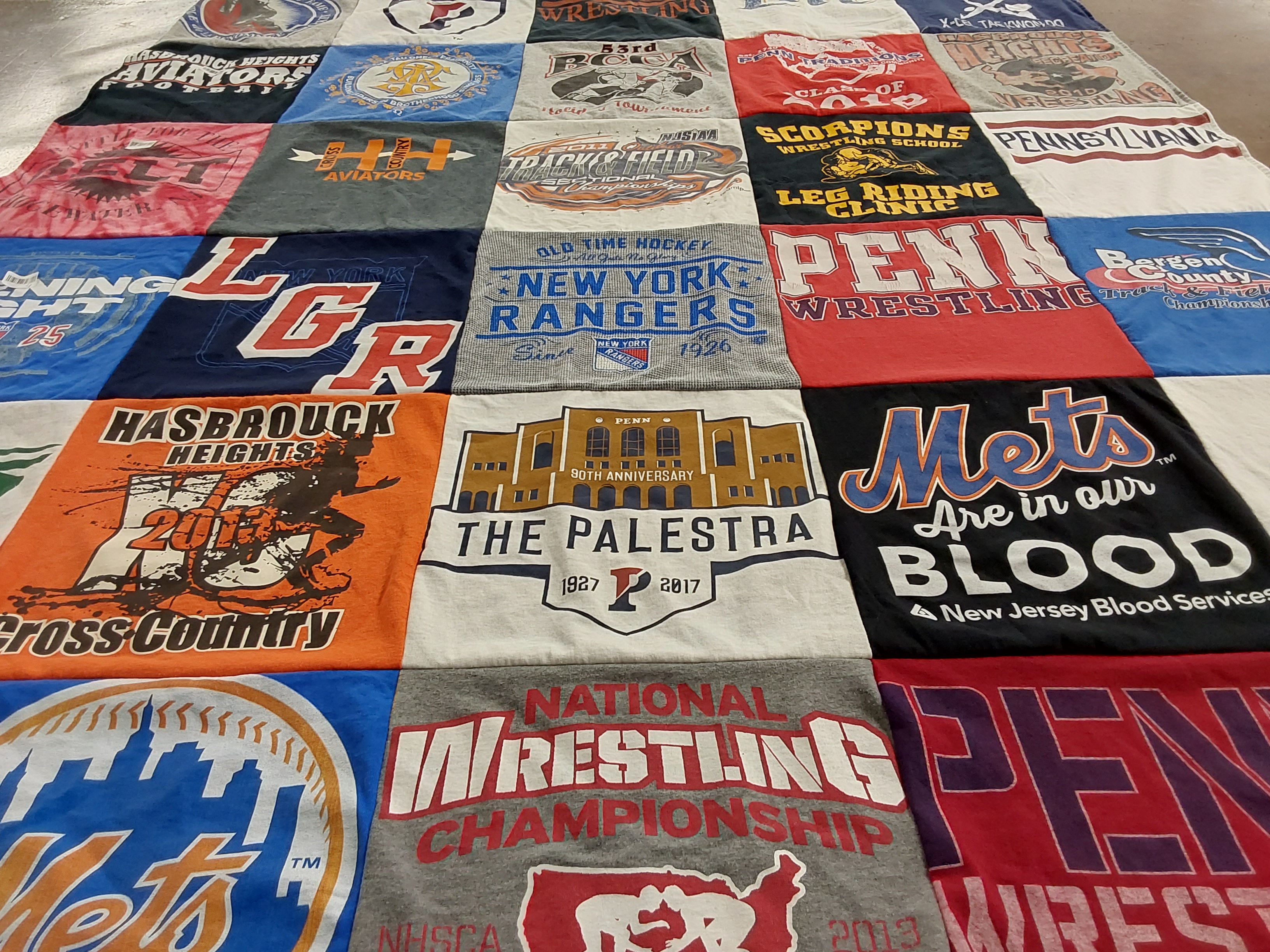 T-shirt quilt featuring new york mets, new york rangers by Stephen from NJ