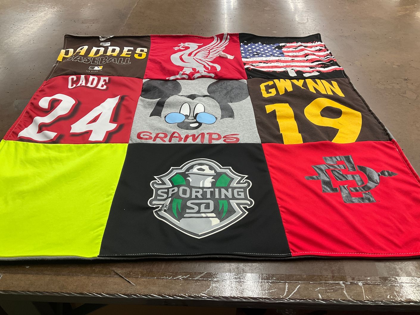 T-shirt quilt featuring san diego padres by bonita from CA