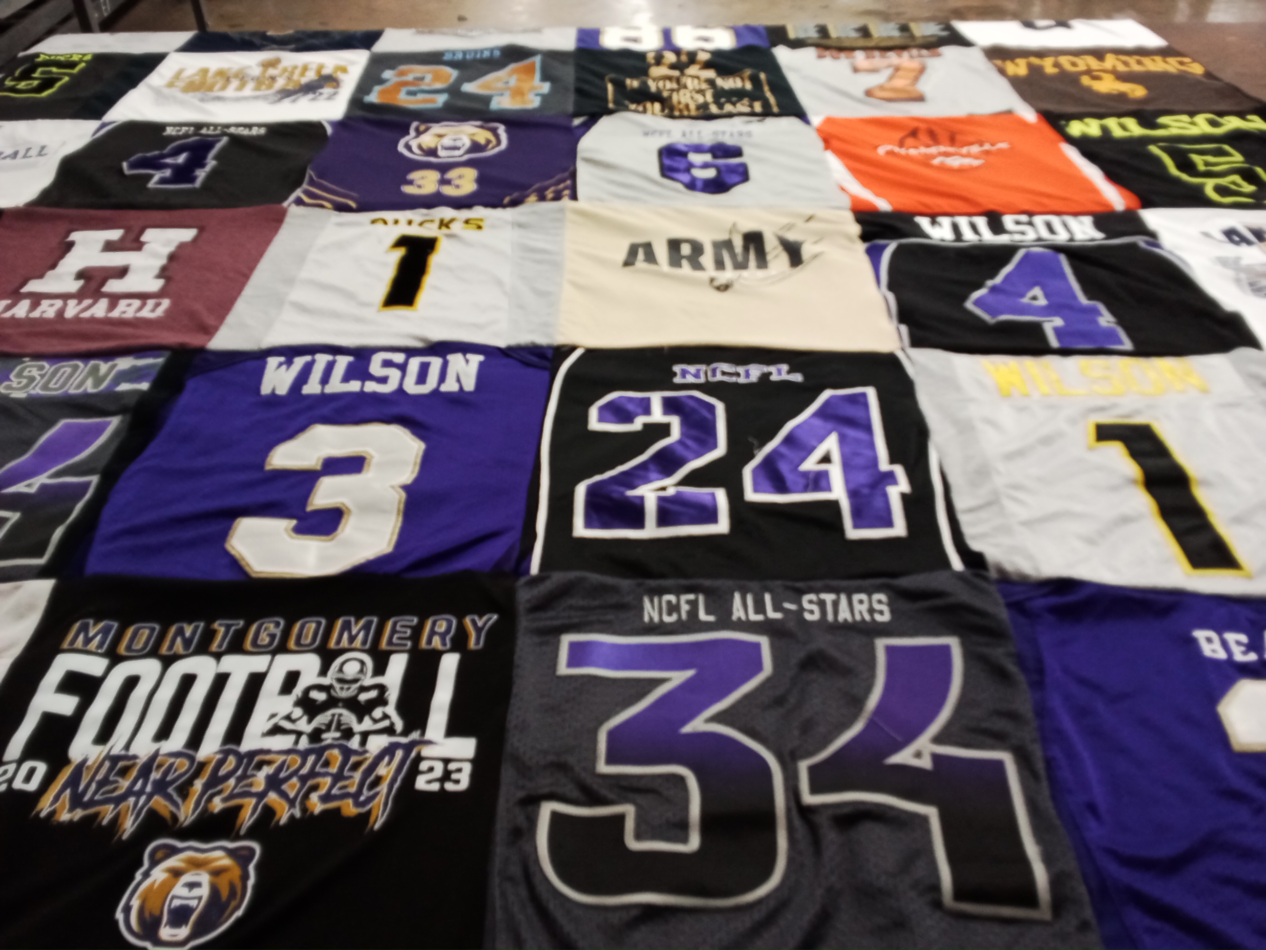 T-shirt quilt featuring montgomery football by Andy from TX
