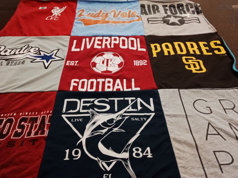T-shirt quilt featuring liverpool football club, padres by bonita from CA