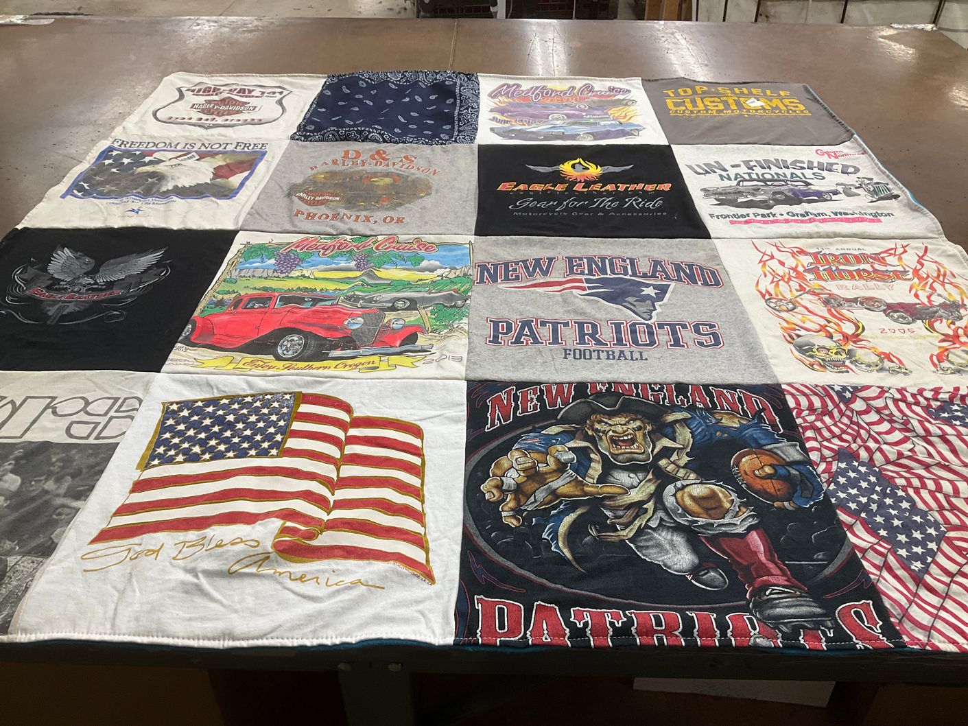 T-shirt quilt featuring new england patriots football by Janelle from OR