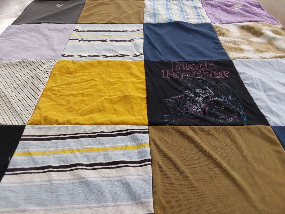 T-shirt quilt with superheroes, marvel themes by Tanzala from WA