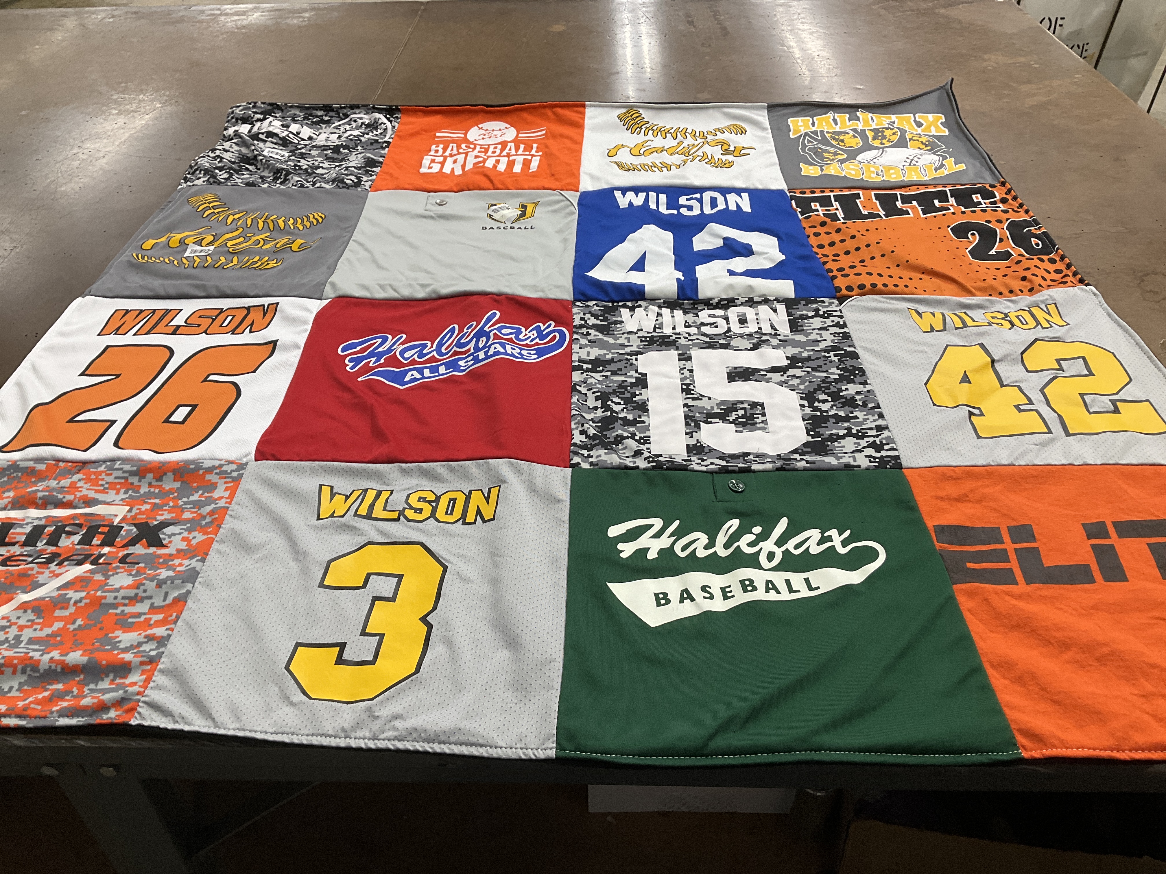 T-shirt quilt featuring halifax all stars by Jean from PA