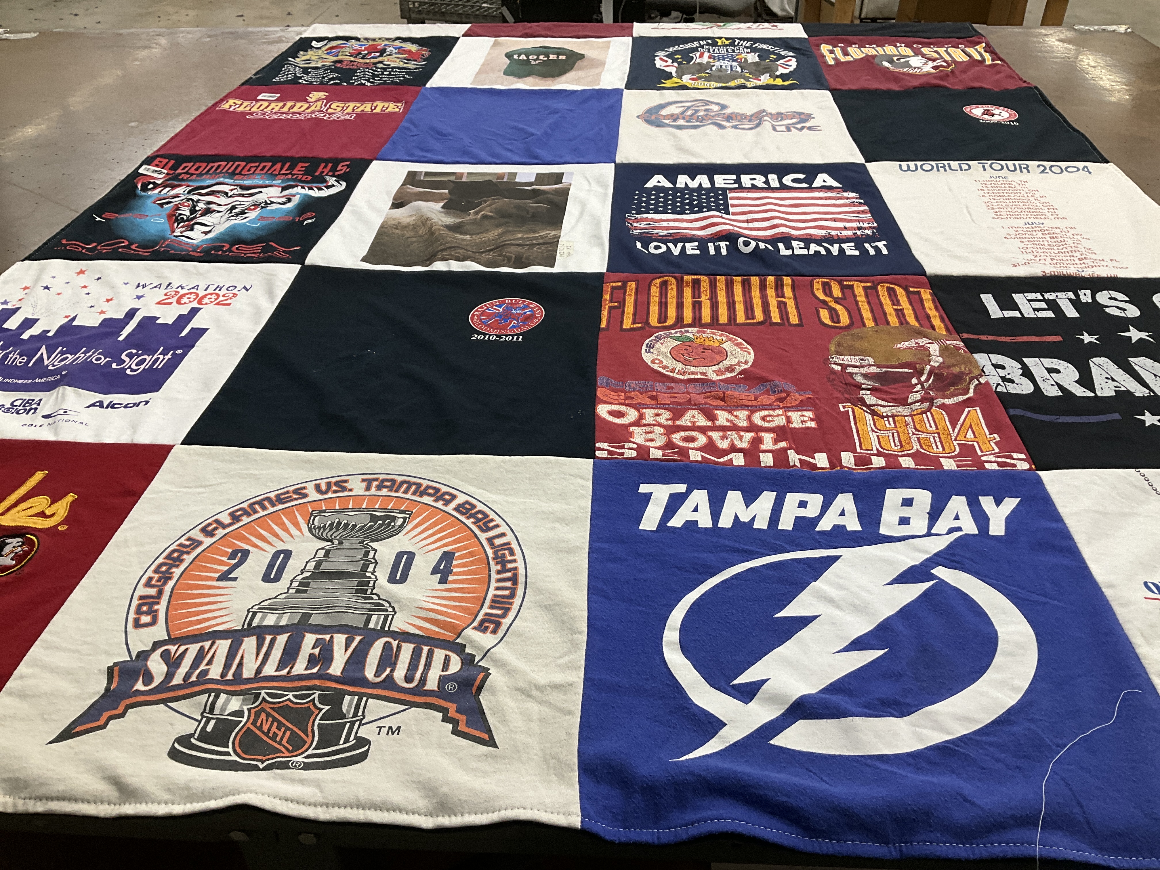 T-shirt quilt featuring tampa bay lightning by Robert from FL