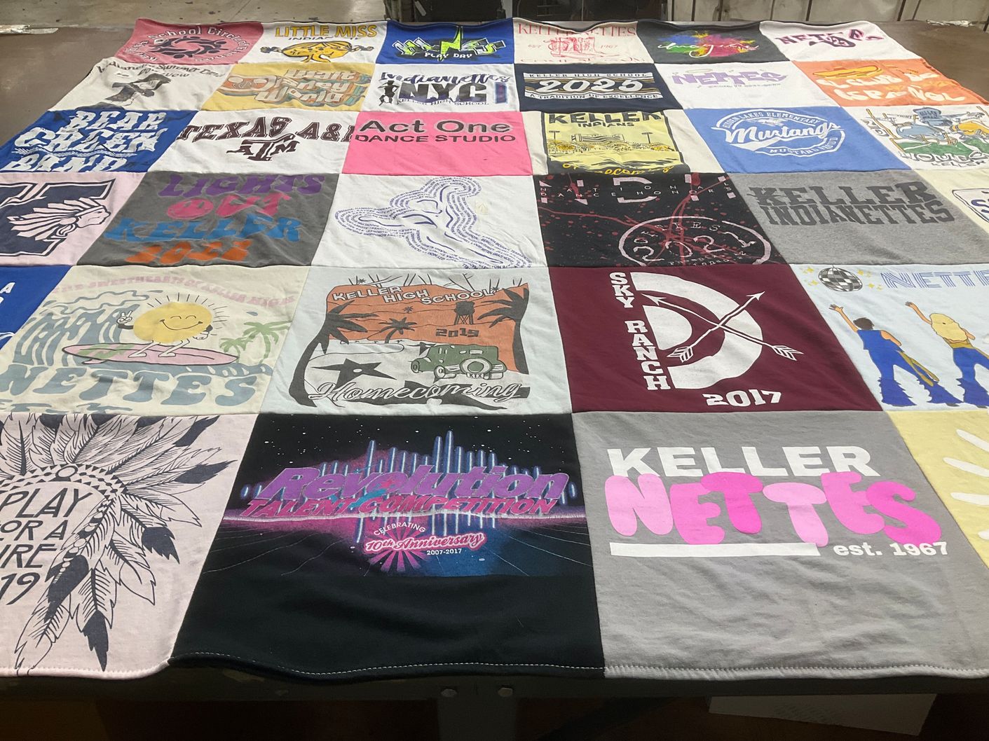 T-shirt quilt featuring keller nettes by Kim from TX