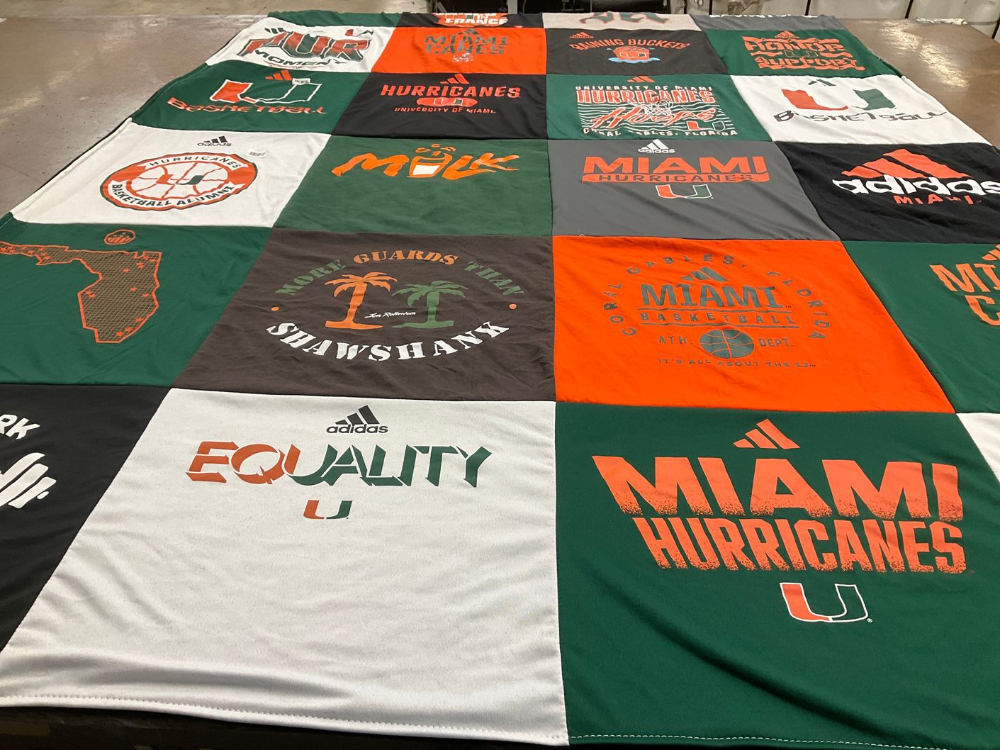 T-shirt quilt featuring miami hurricanes by zoe from NY
