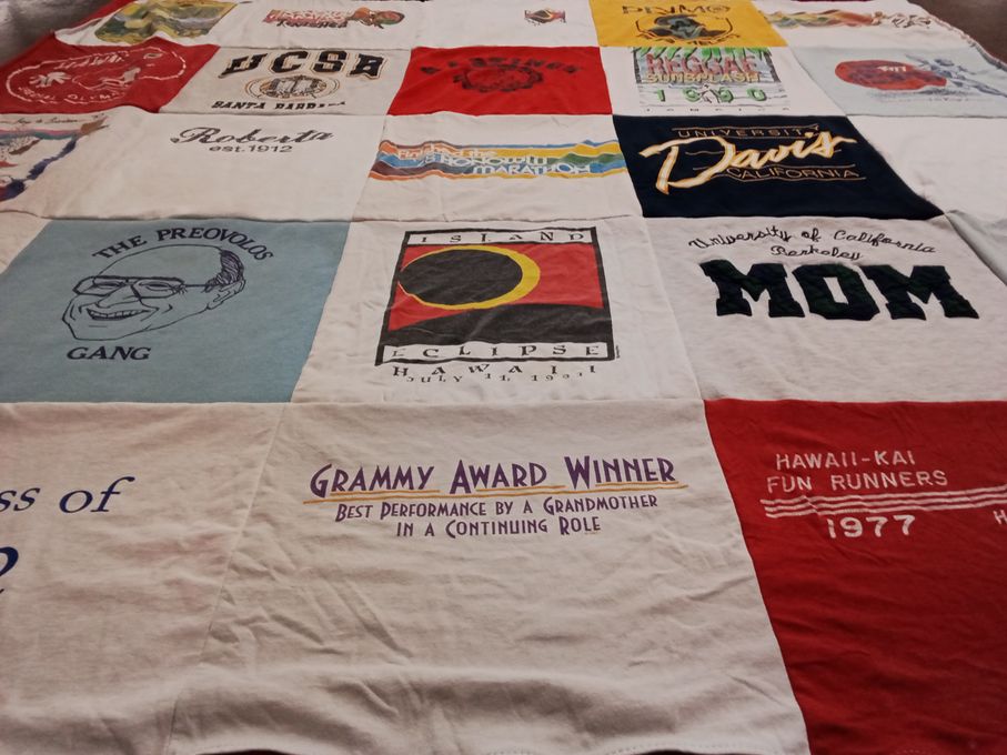 T-shirt quilt from university of california berkeley, university of california santa barbara by Jennifer from CA
