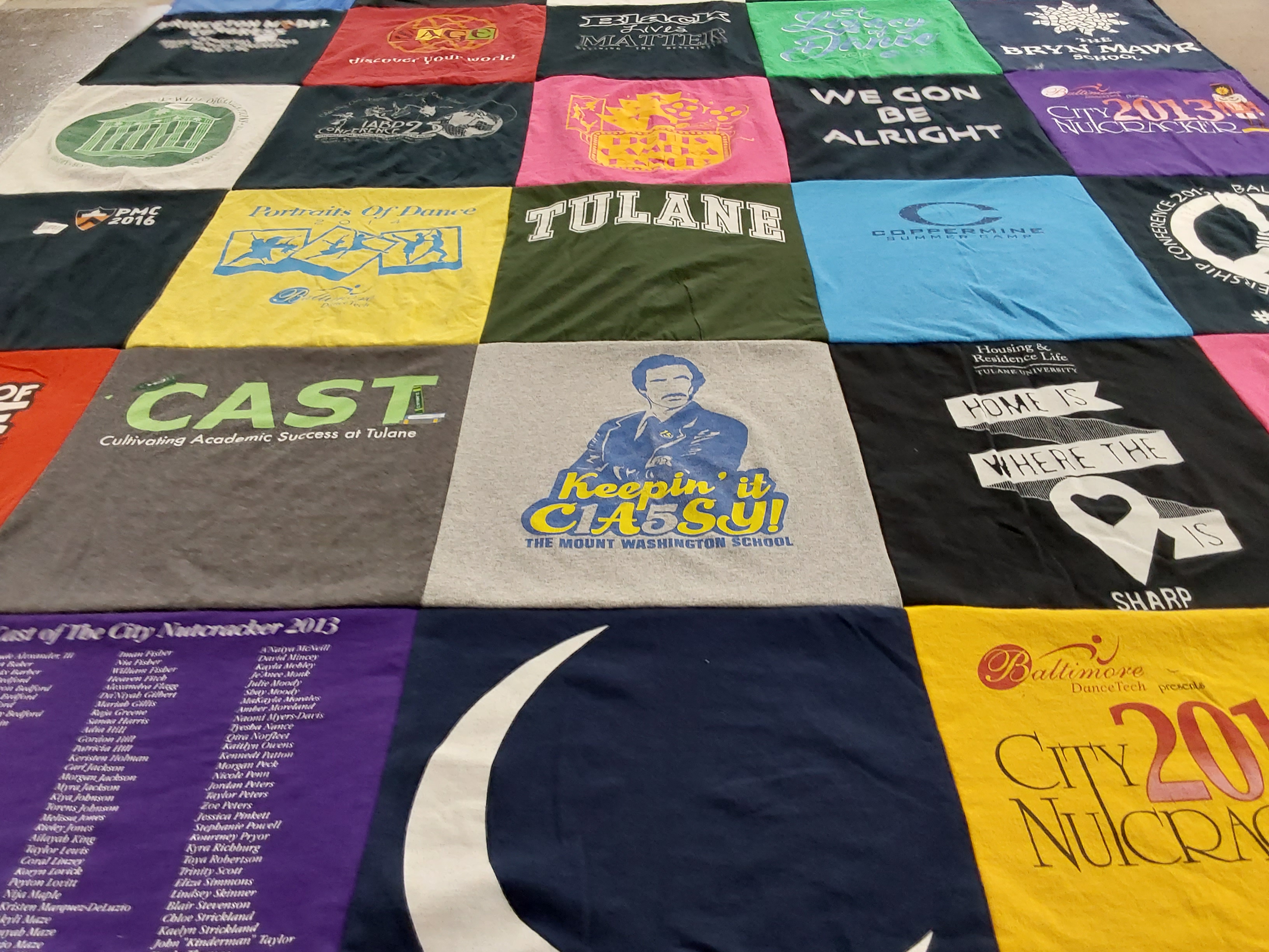 T-shirt quilt from tulane university by Patricia from MD