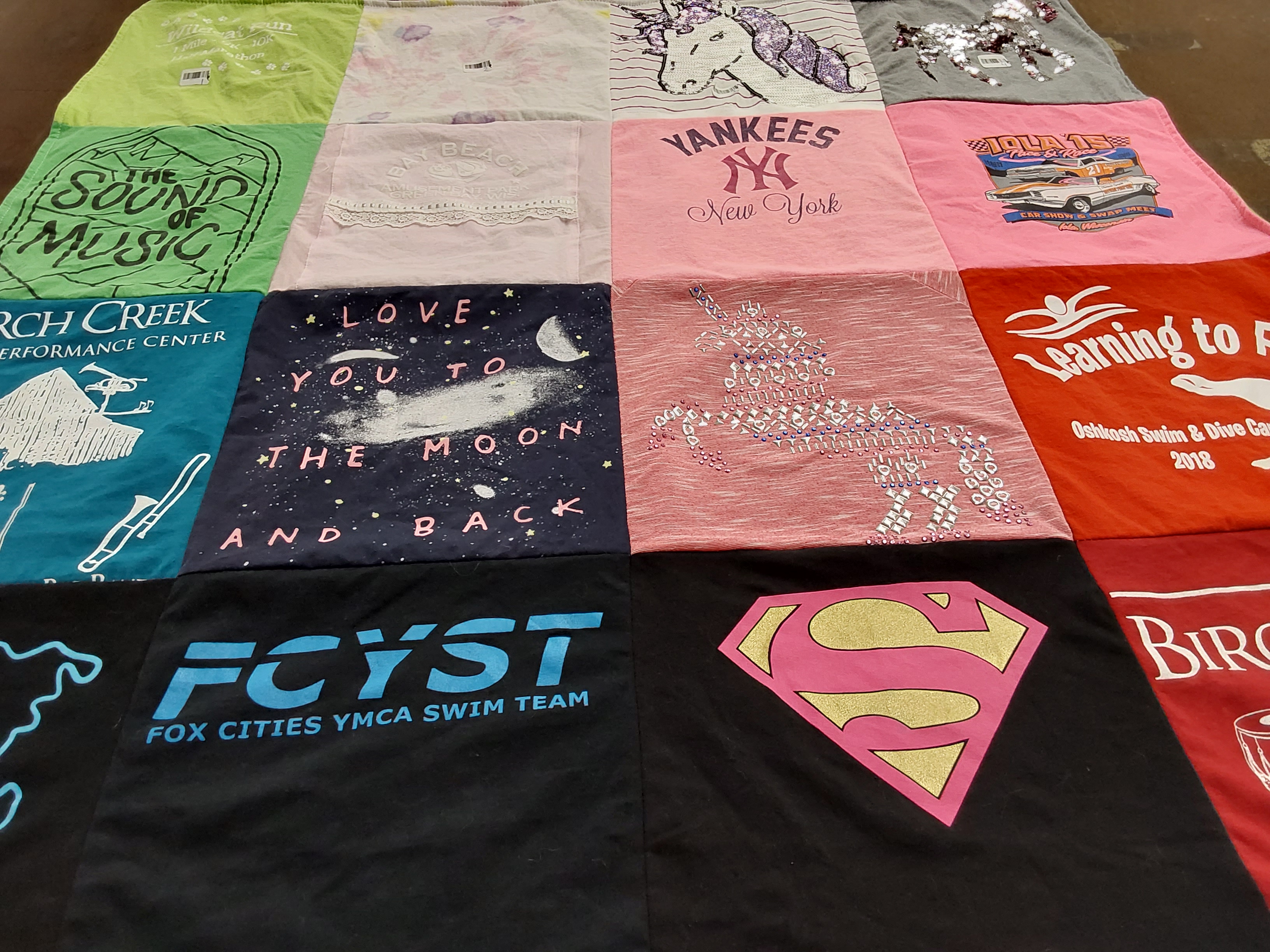 T-shirt quilt featuring fox cities ymca swim team by Tina from WI