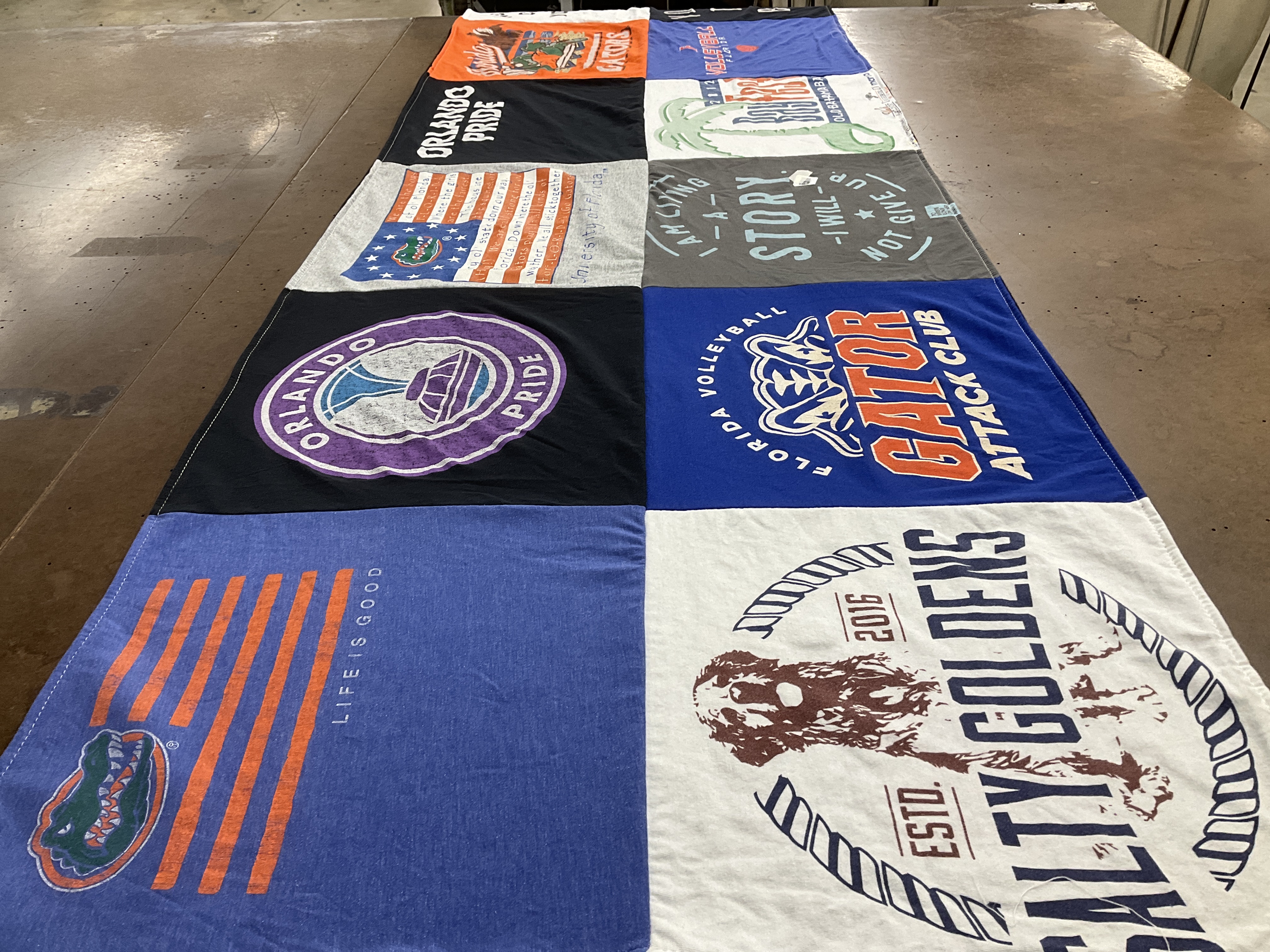 T-shirt quilt featuring gator attack club by Michelle from FL