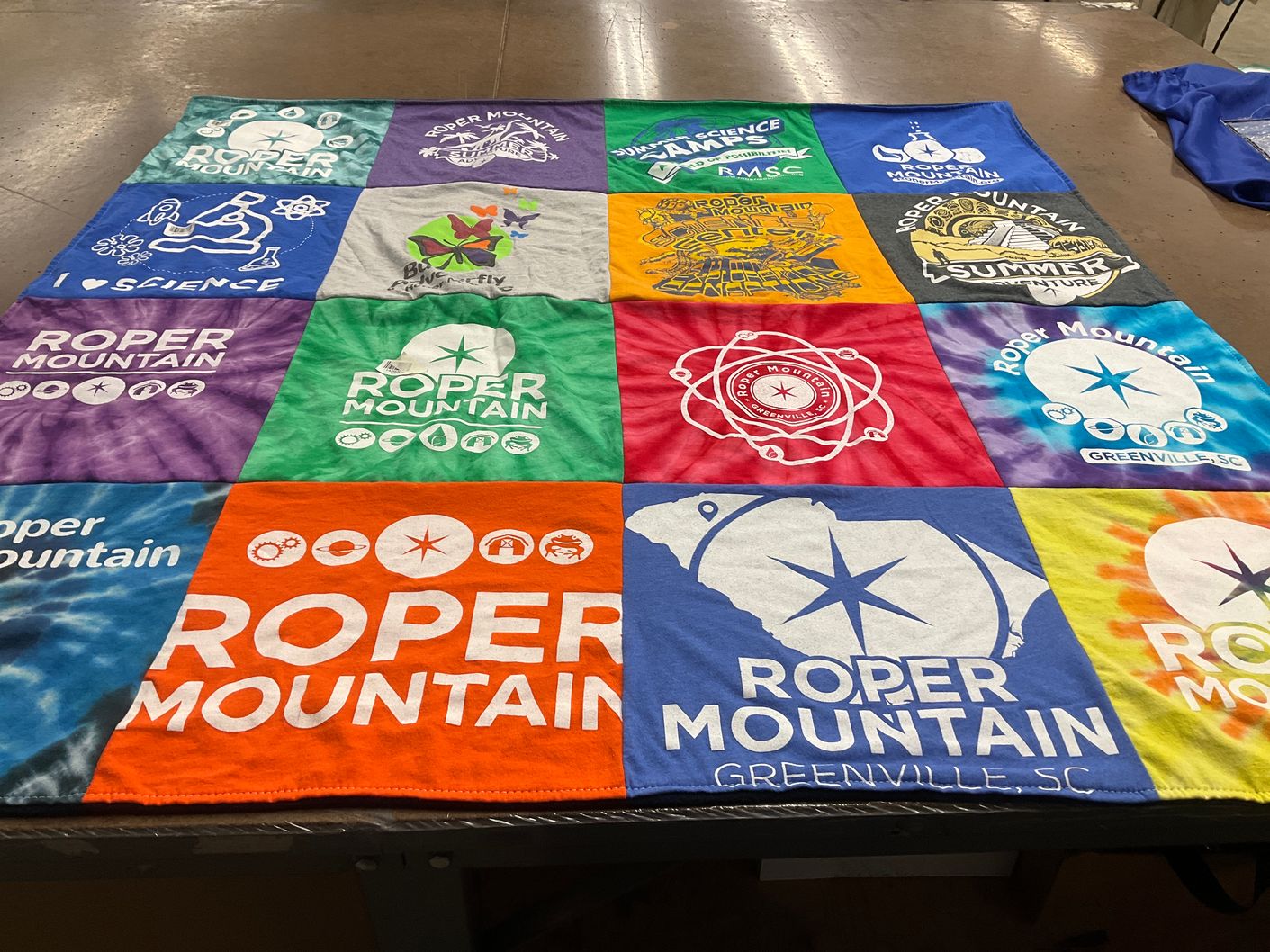 T-shirt quilt with science, nature themes by Donna from SC