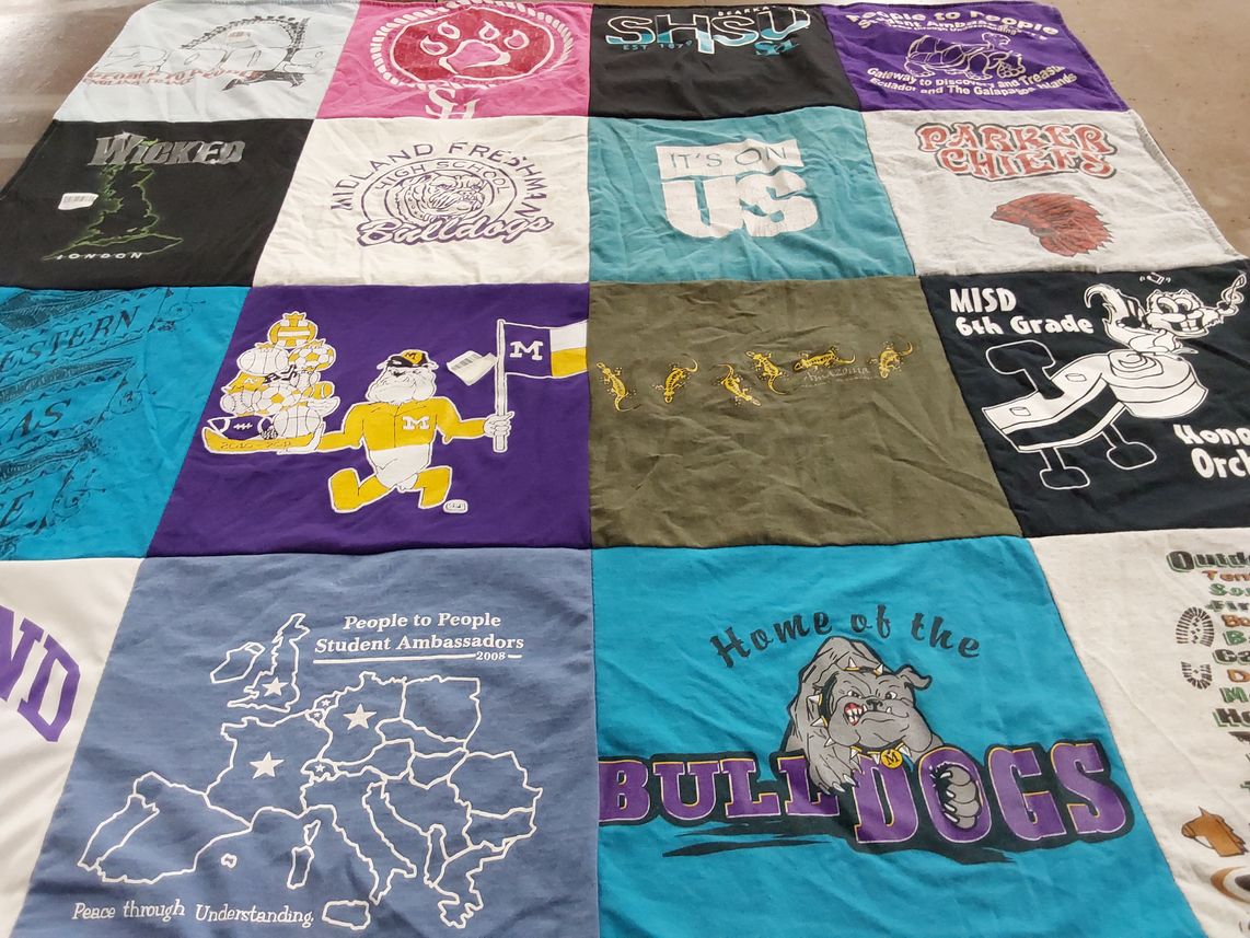 T-shirt quilt featuring midland university, parker chiefs by Brenda from TX
