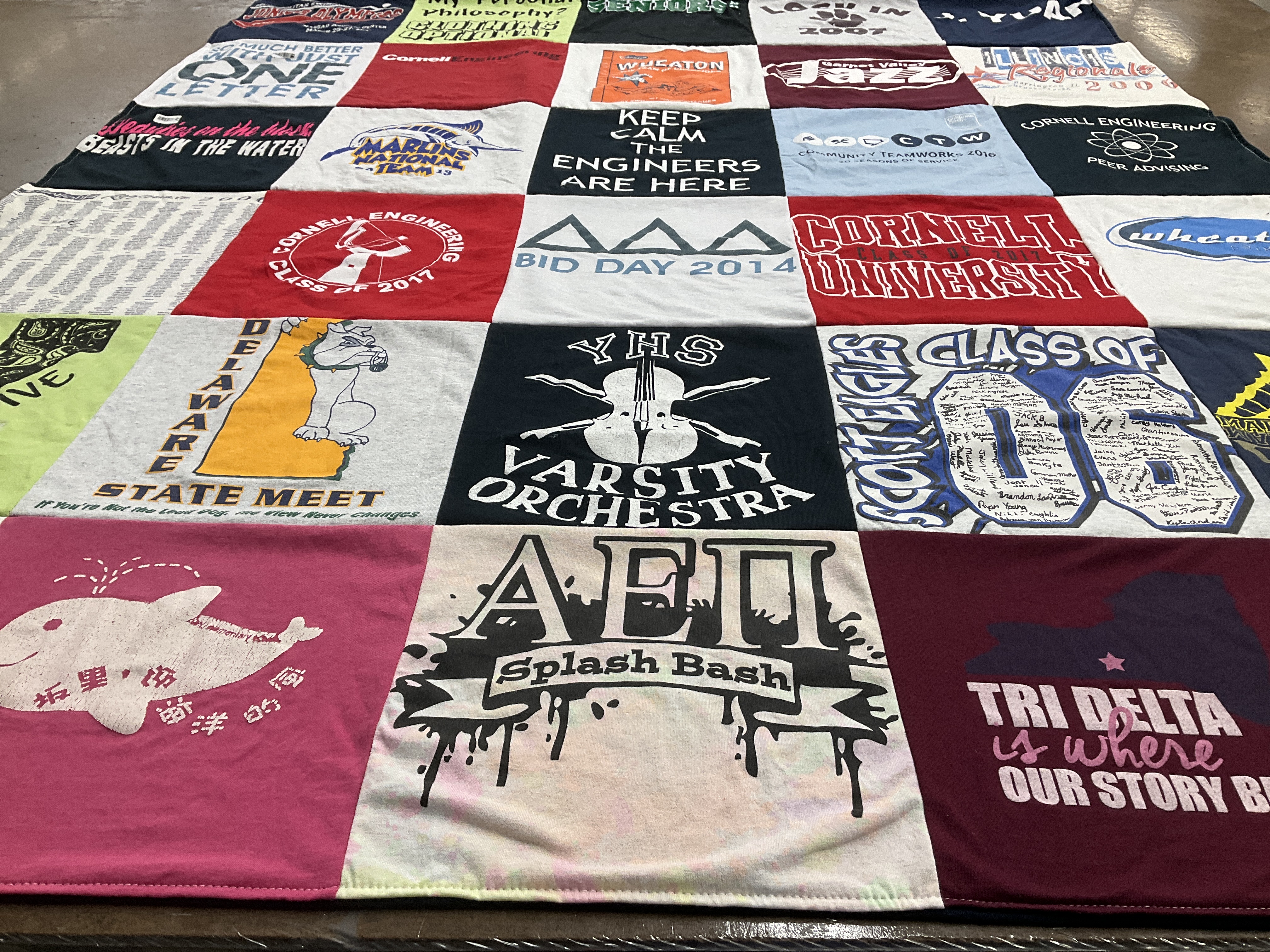 T-shirt quilt from cornell university by Jessica from WA