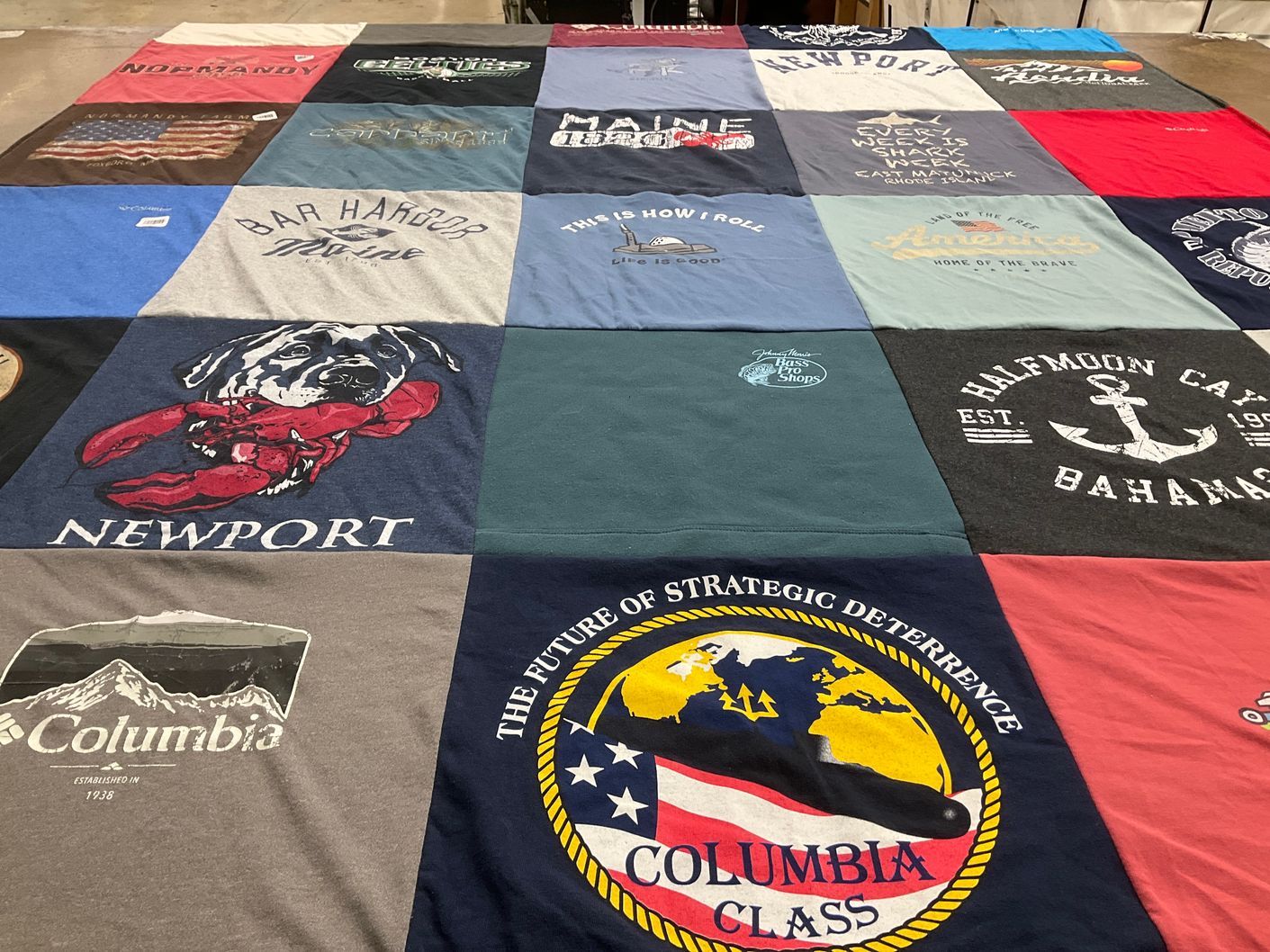 T-shirt quilt with travel, beach themes by Lisa from RI