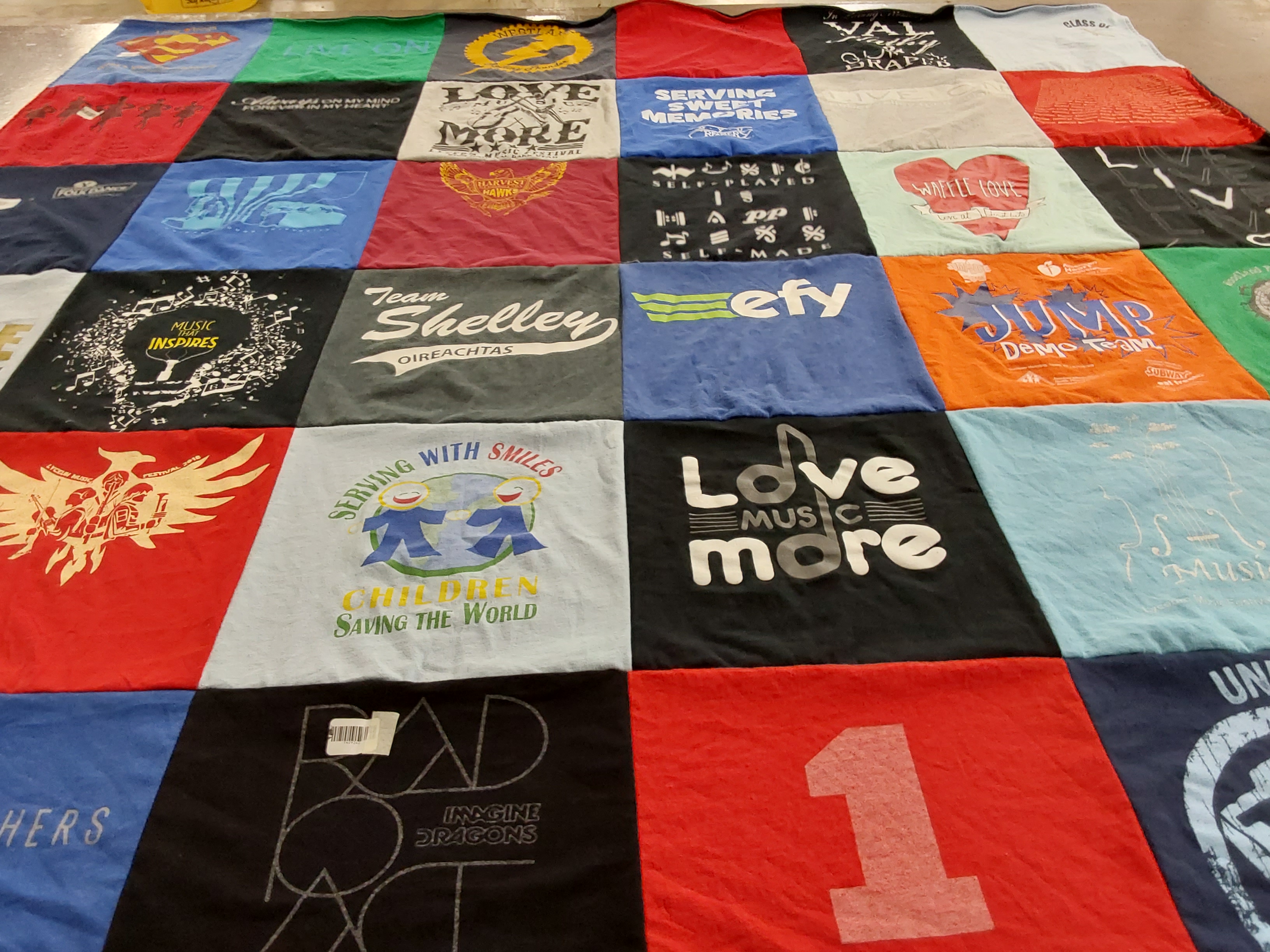 T-shirt quilt with music, children themes by Natalie from UT