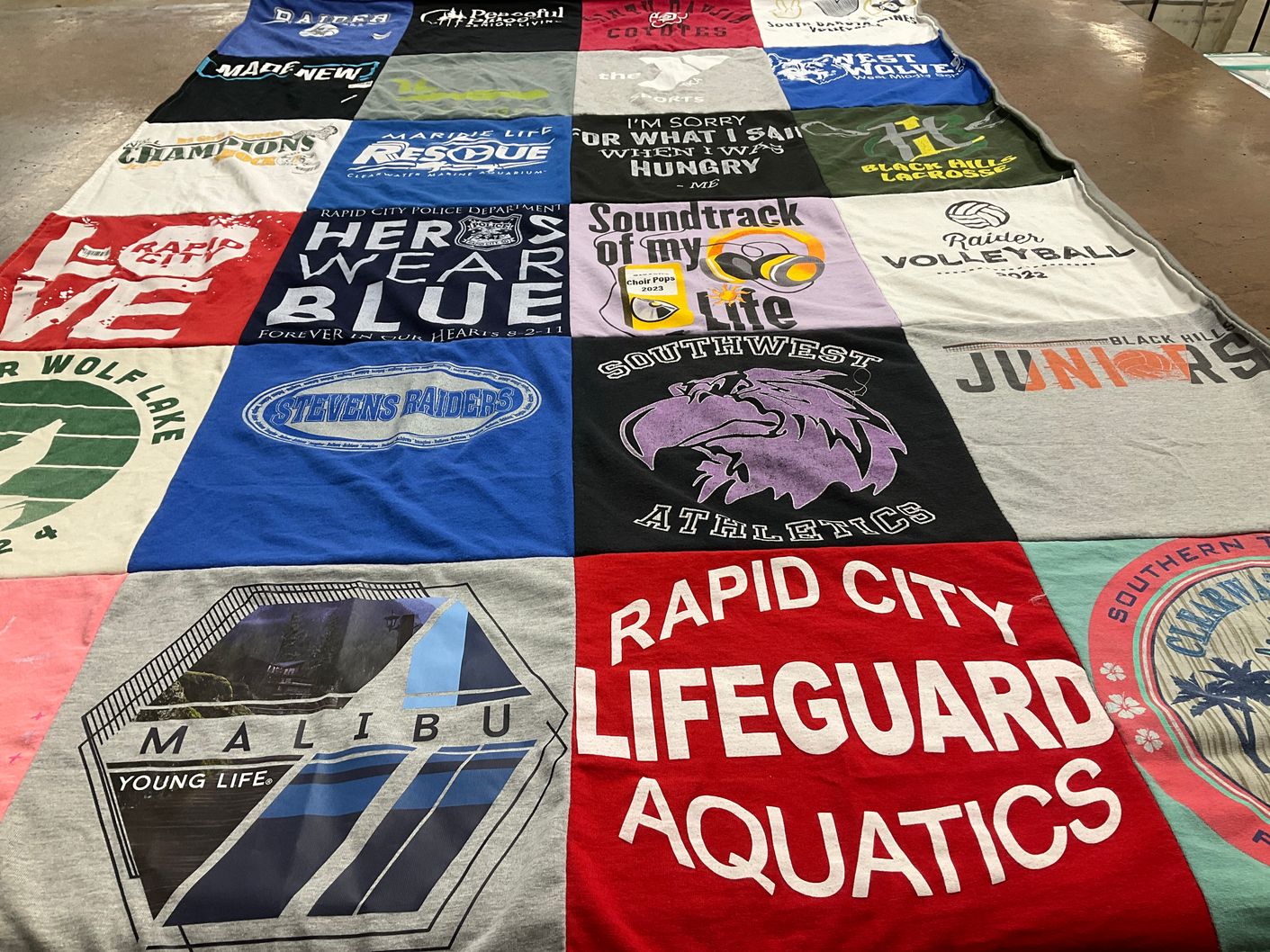 T-shirt quilt featuring stevens raiders, southwest athletics by Jessica from SD