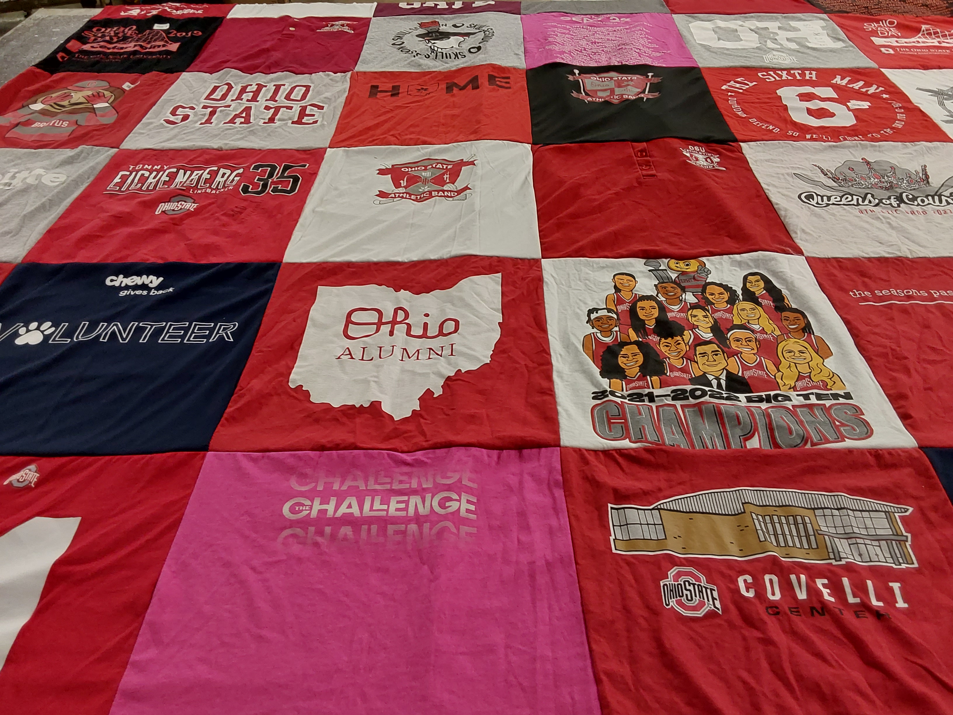 T-shirt quilt featuring ohio state university women's basketball by Anvesha from OH