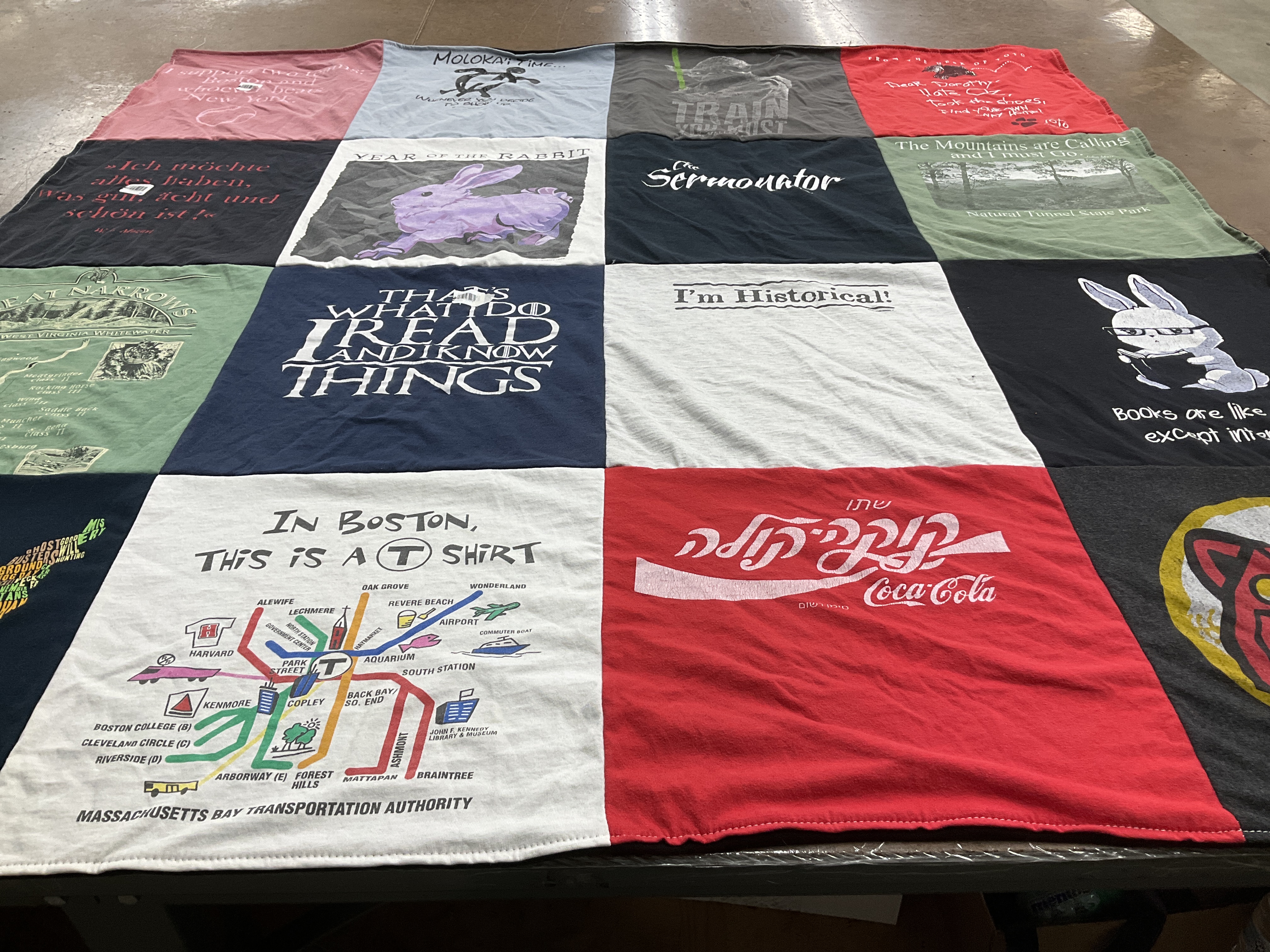 T-shirt quilt from harvard university by Carola from NH