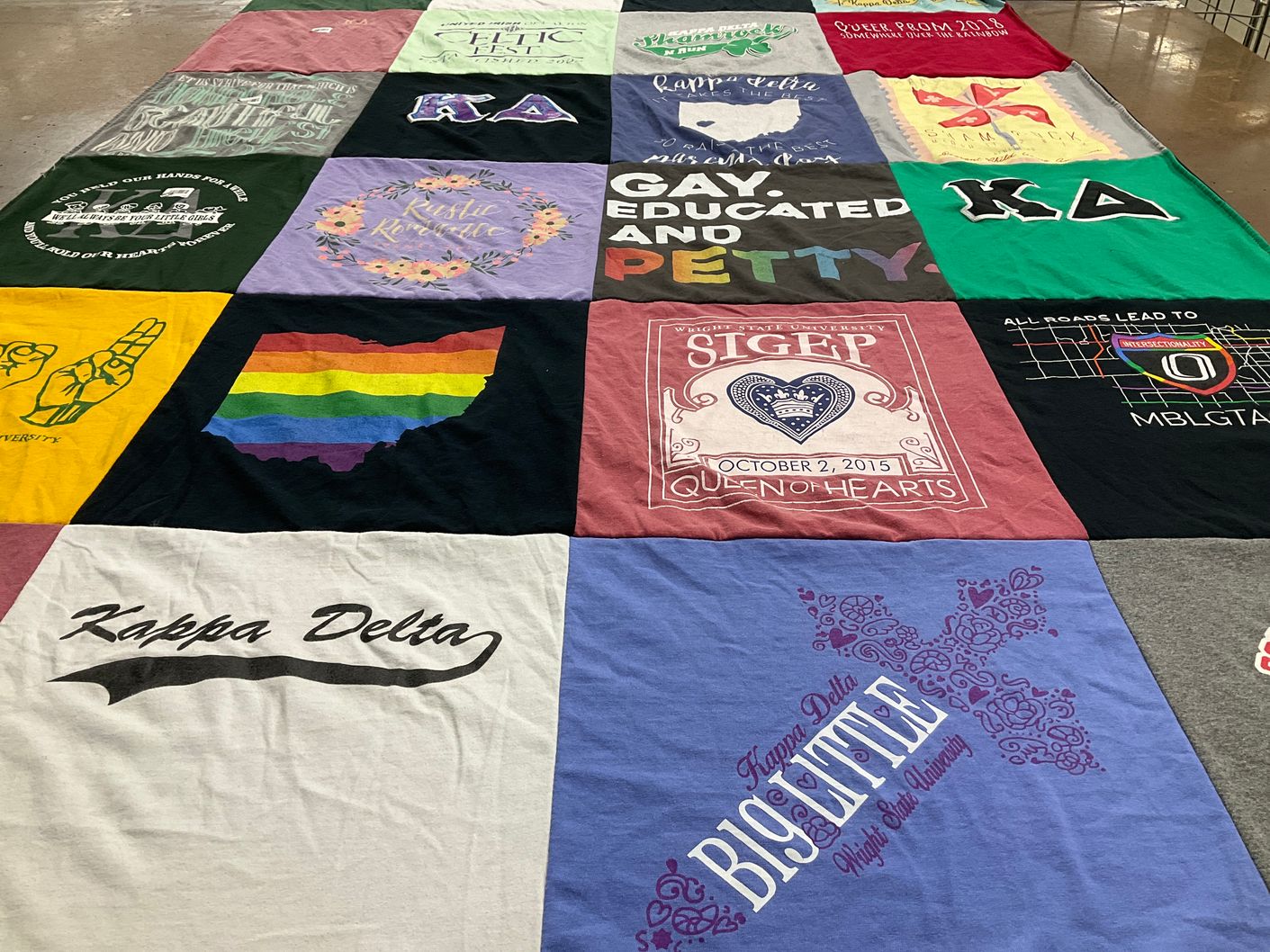 T-shirt quilt from wright state university by Shelby from OH