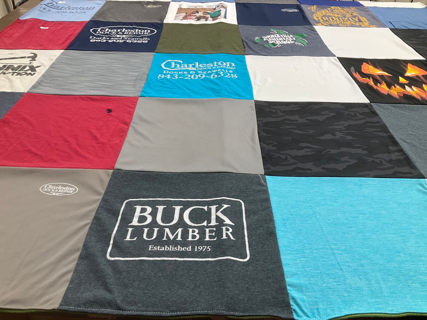 T-shirt quilt from dunkinville elementary school by Austin from SC