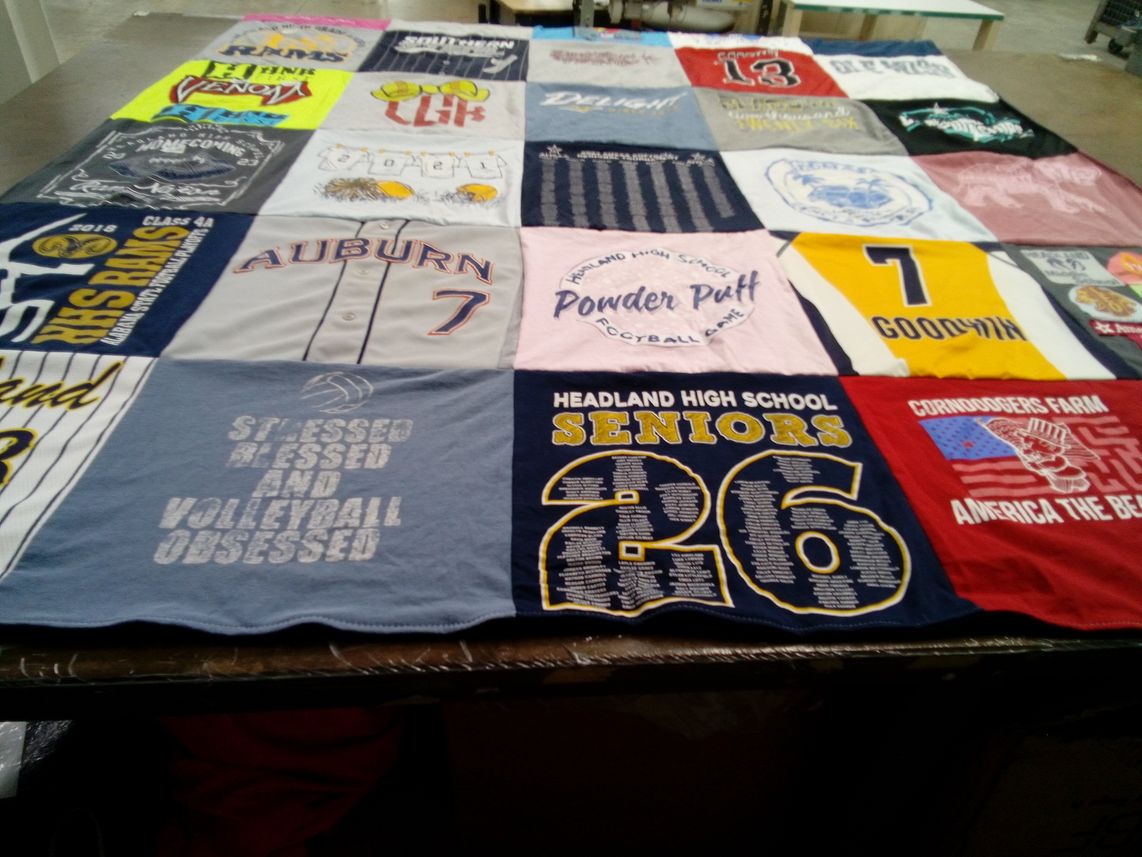T-shirt quilt from headland high school by Mollie from AL