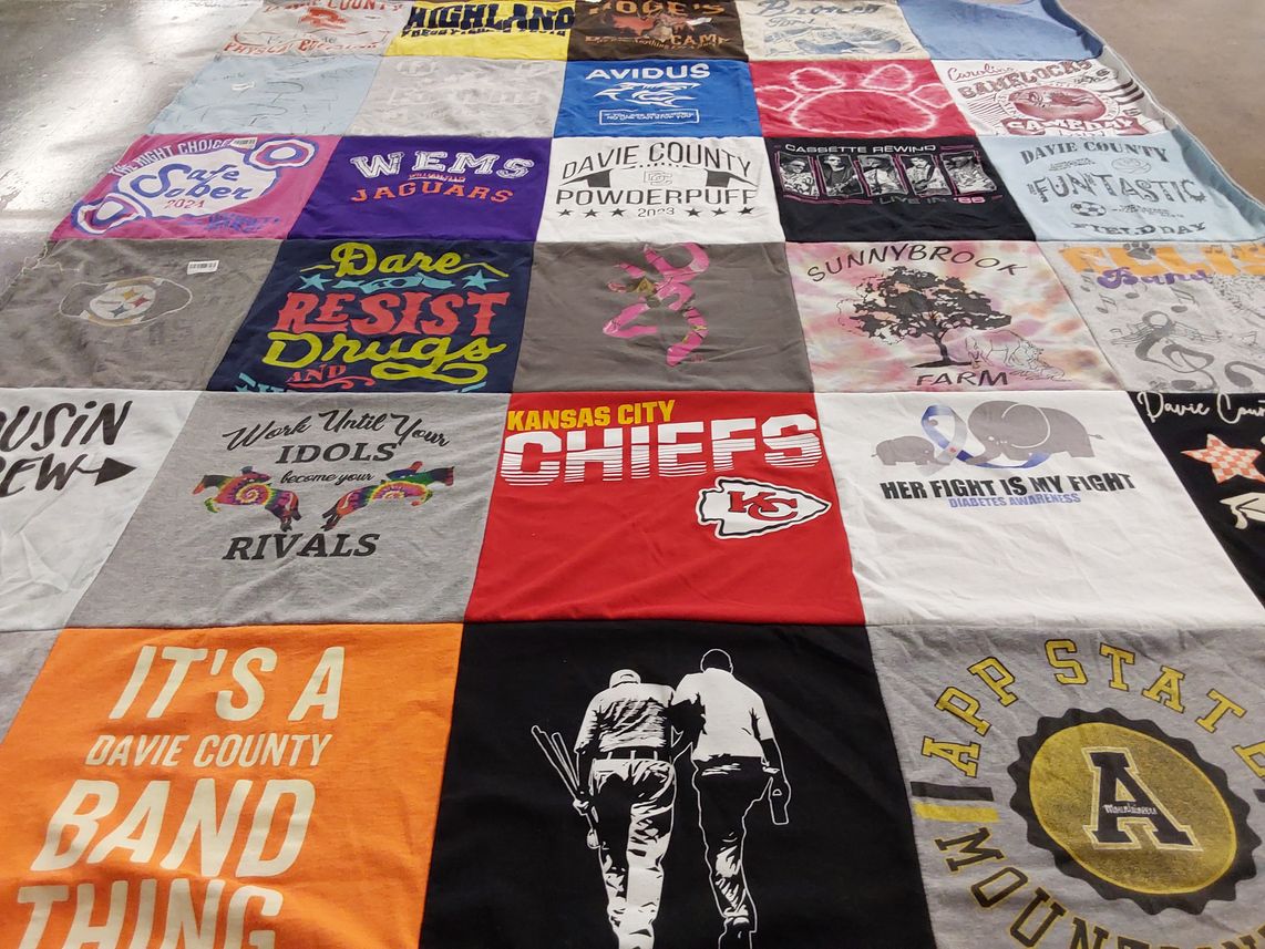 T-shirt quilt featuring kansas city chiefs by Brett from NC