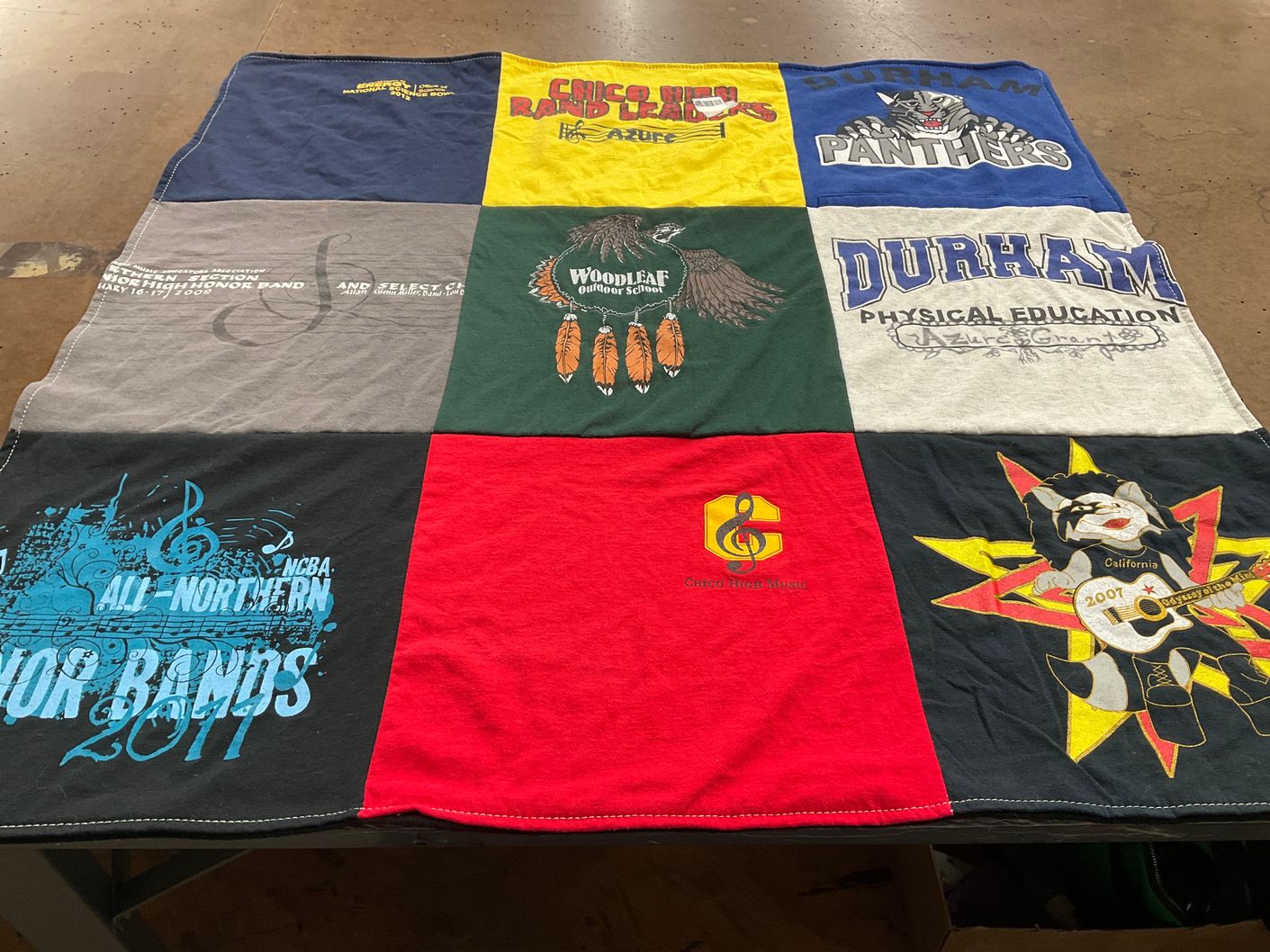 T-shirt quilt featuring durham panthers by Azure from CA