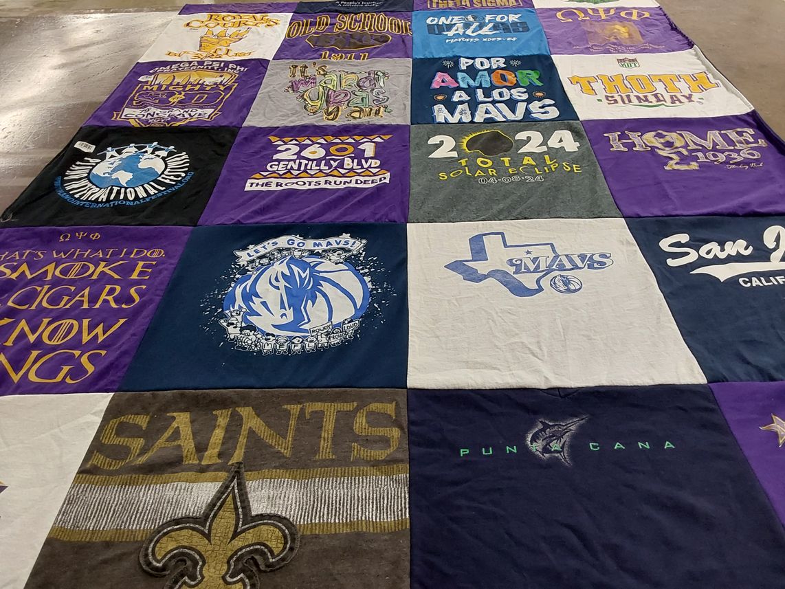 T-shirt quilt featuring dallas mavericks, new orleans saints by Michael from TX