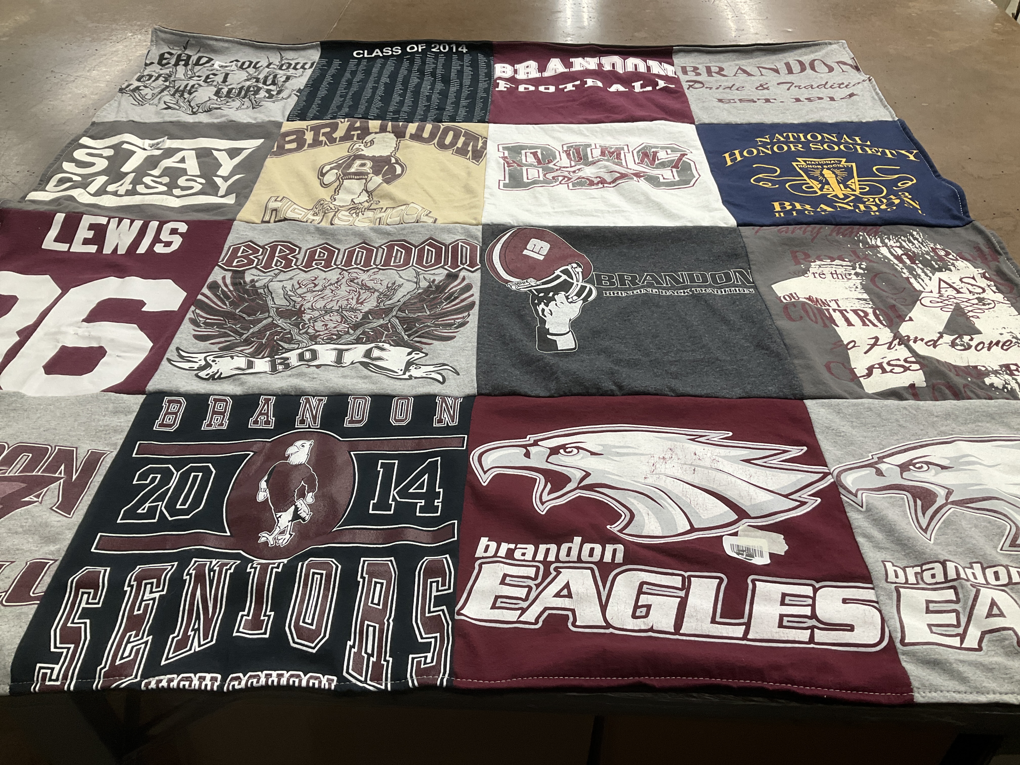 T-shirt quilt featuring brandon eagles football by Sharon from FL