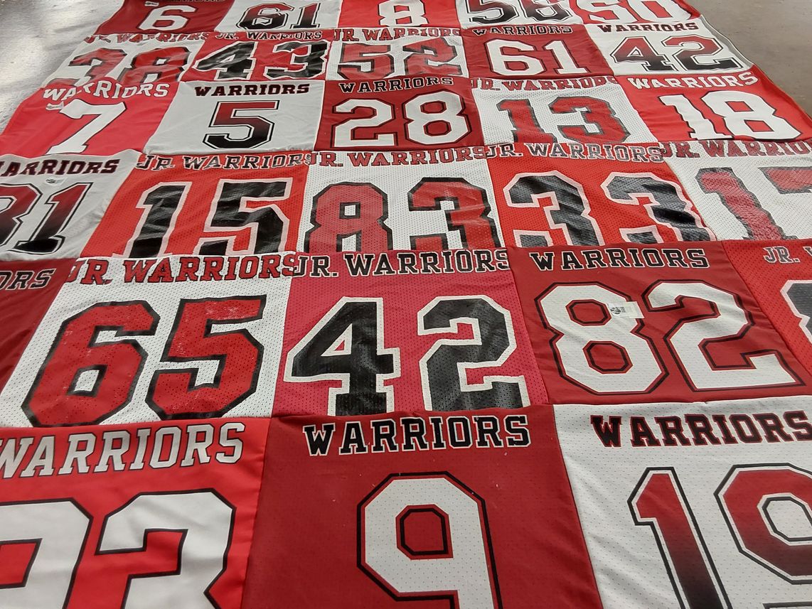 T-shirt quilt featuring jr warriors by David from NE