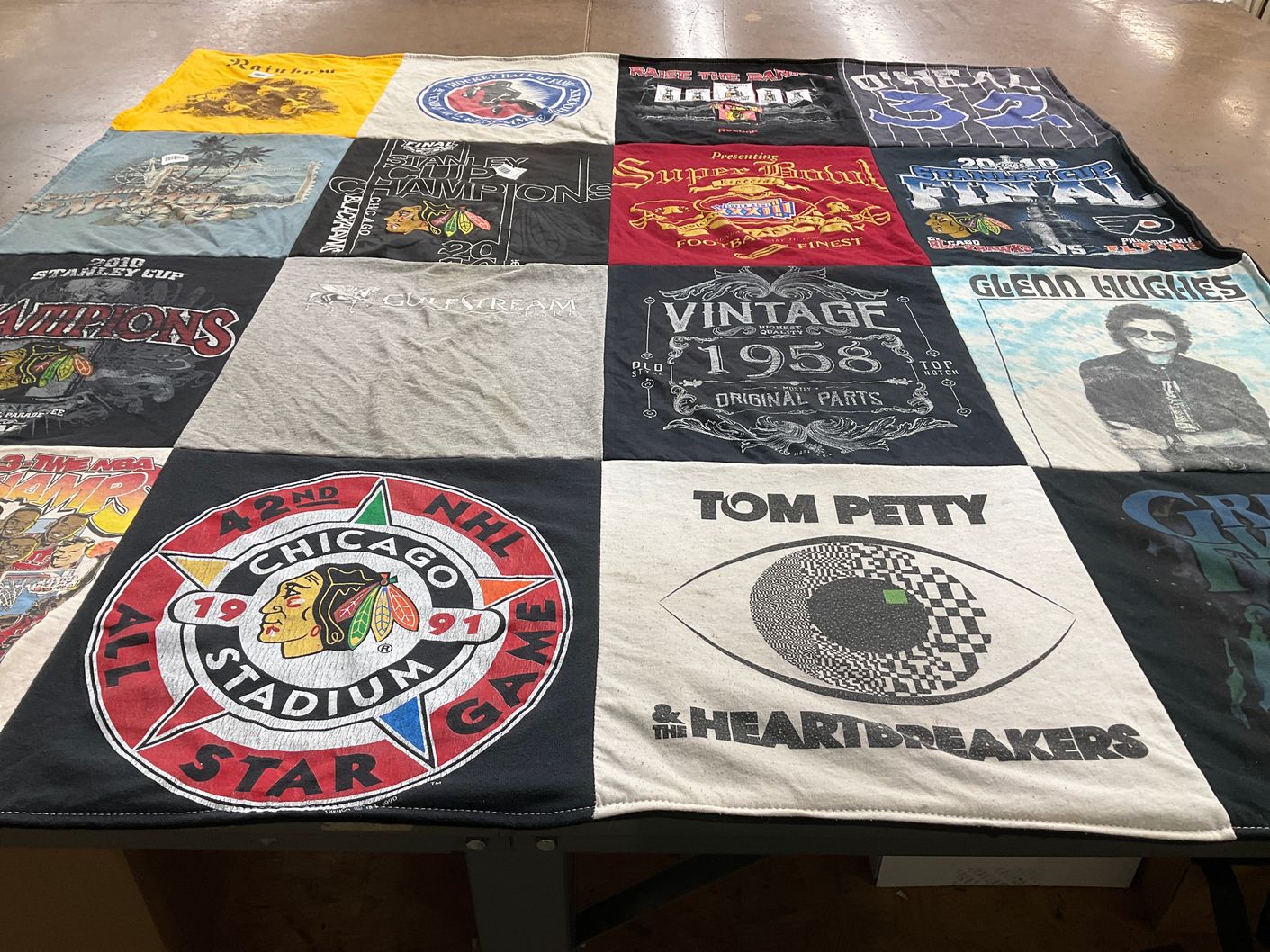 T-shirt quilt featuring chicago blackhawks by Wendi from IL